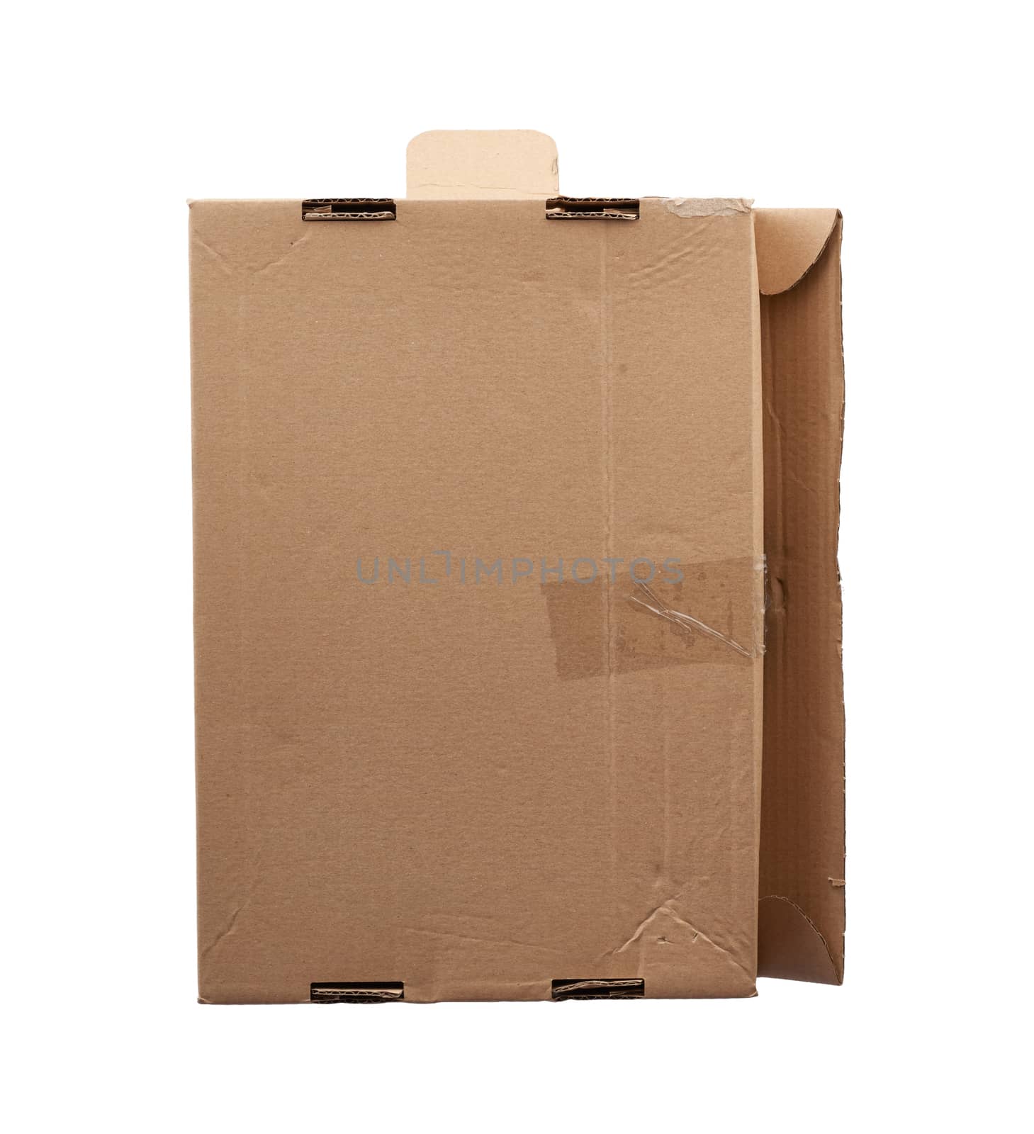 closed brown rectangular cardboard box for transporting goods isolated on white background. Packaging design