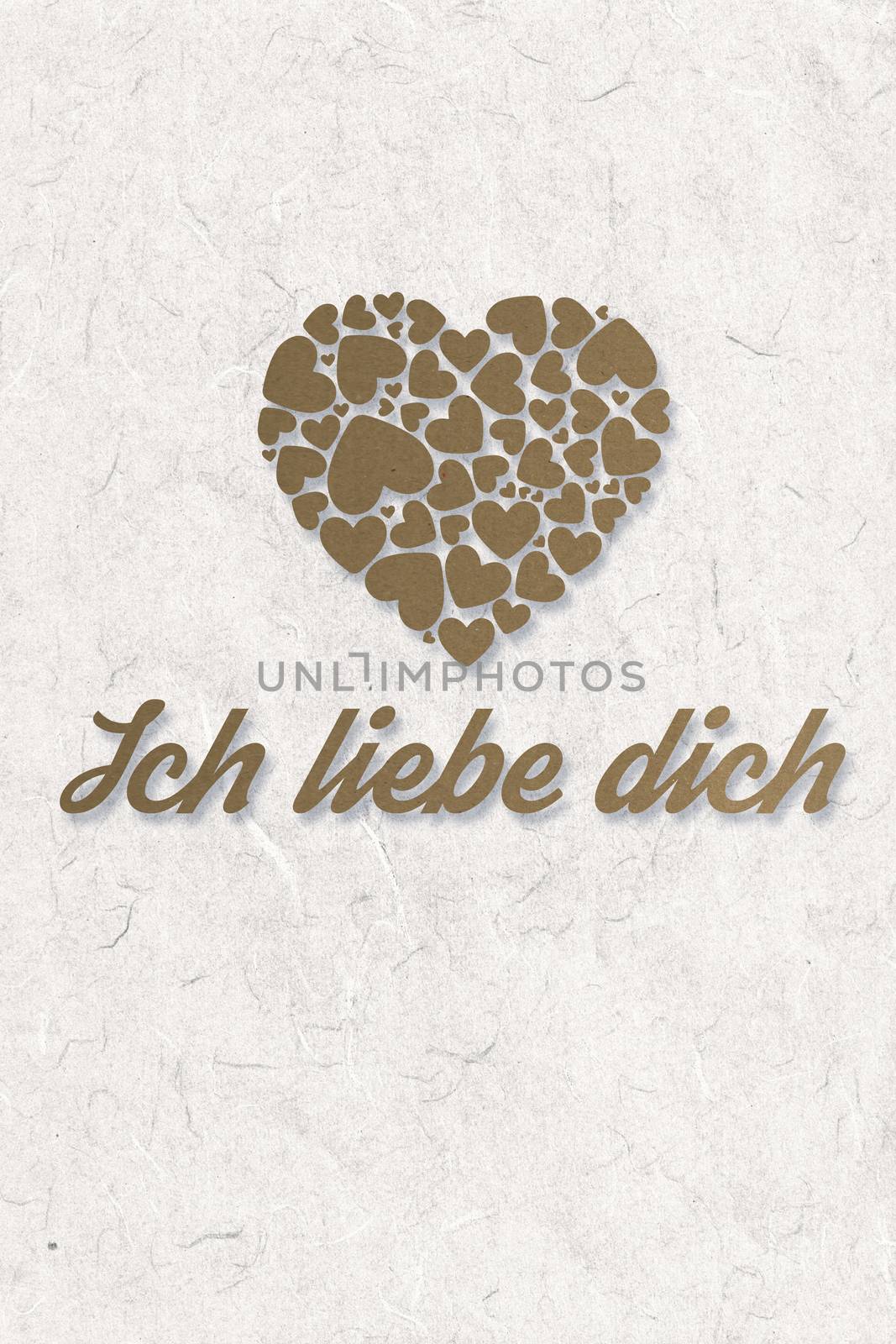 ich liebe dich against parchment