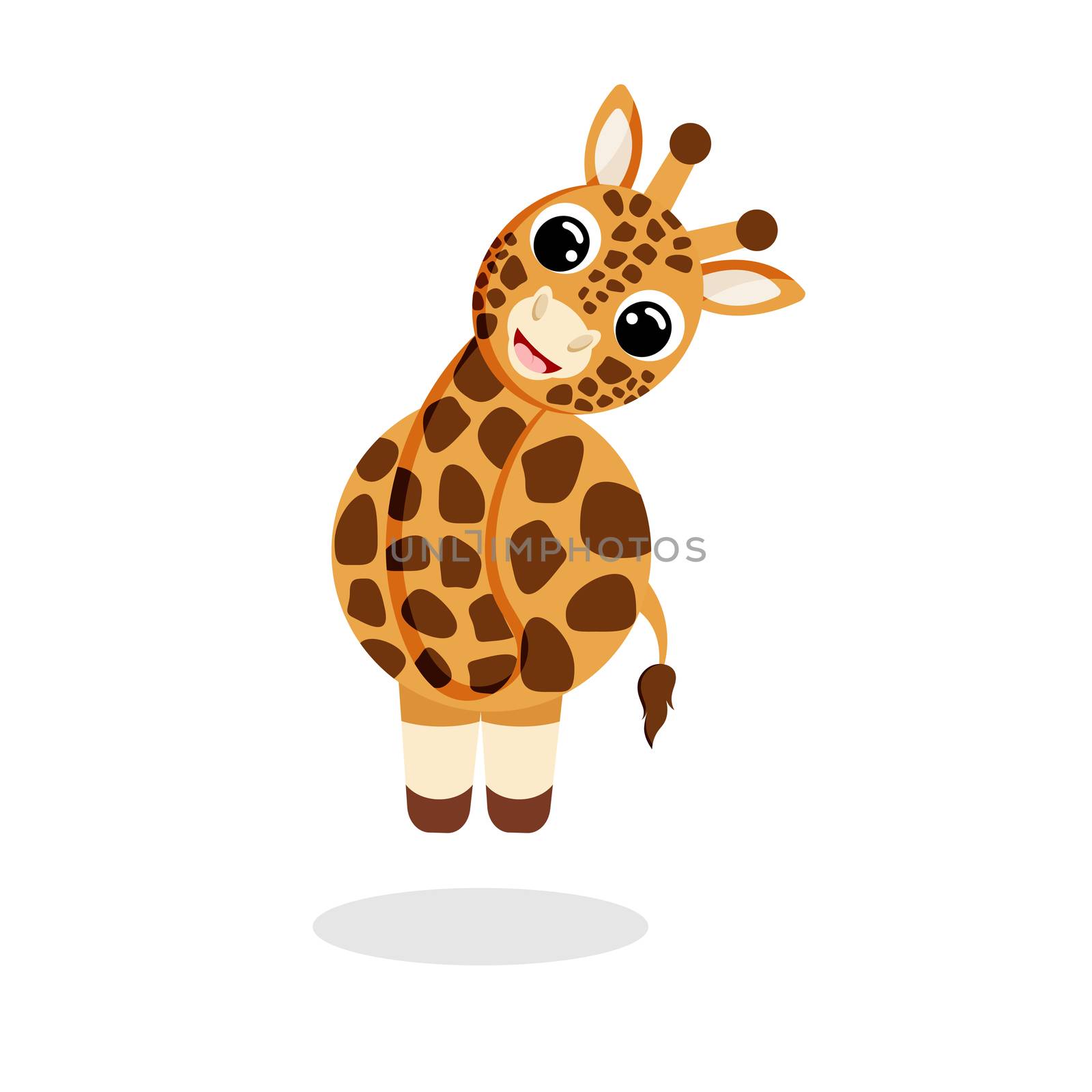 giraffe in flat style vector image
