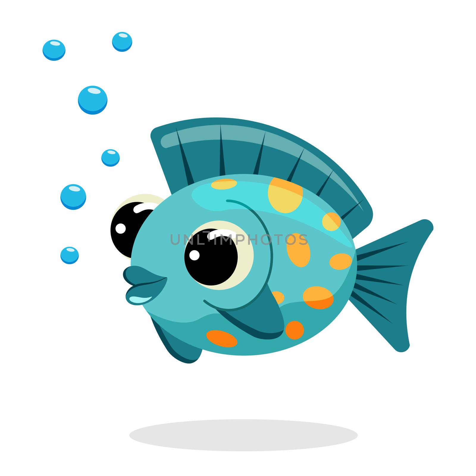 fish in flat style vector image