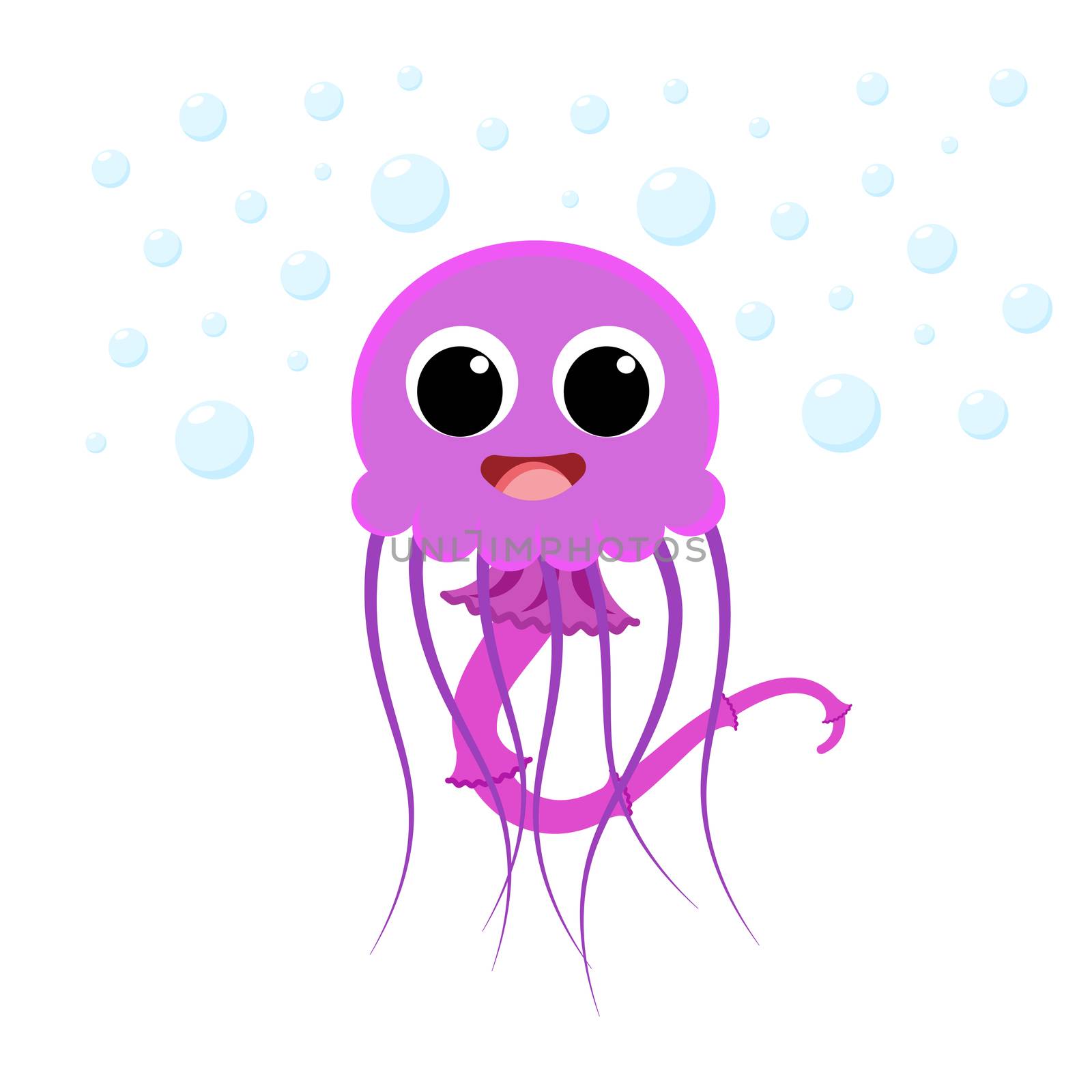 jellyfish in flat style vector image