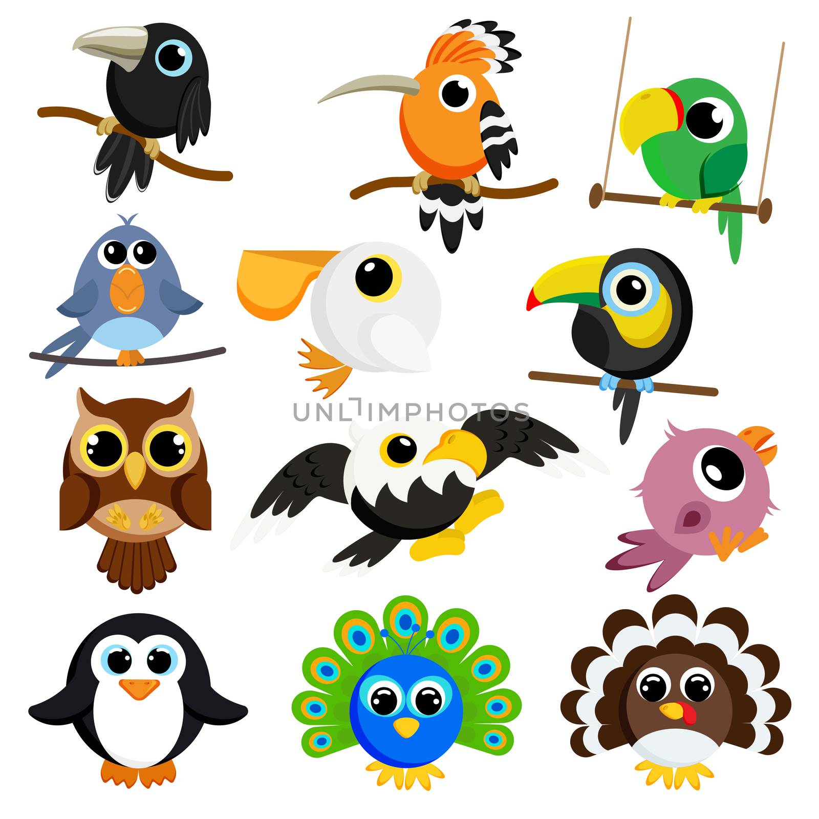 birds set vector by Melnyk