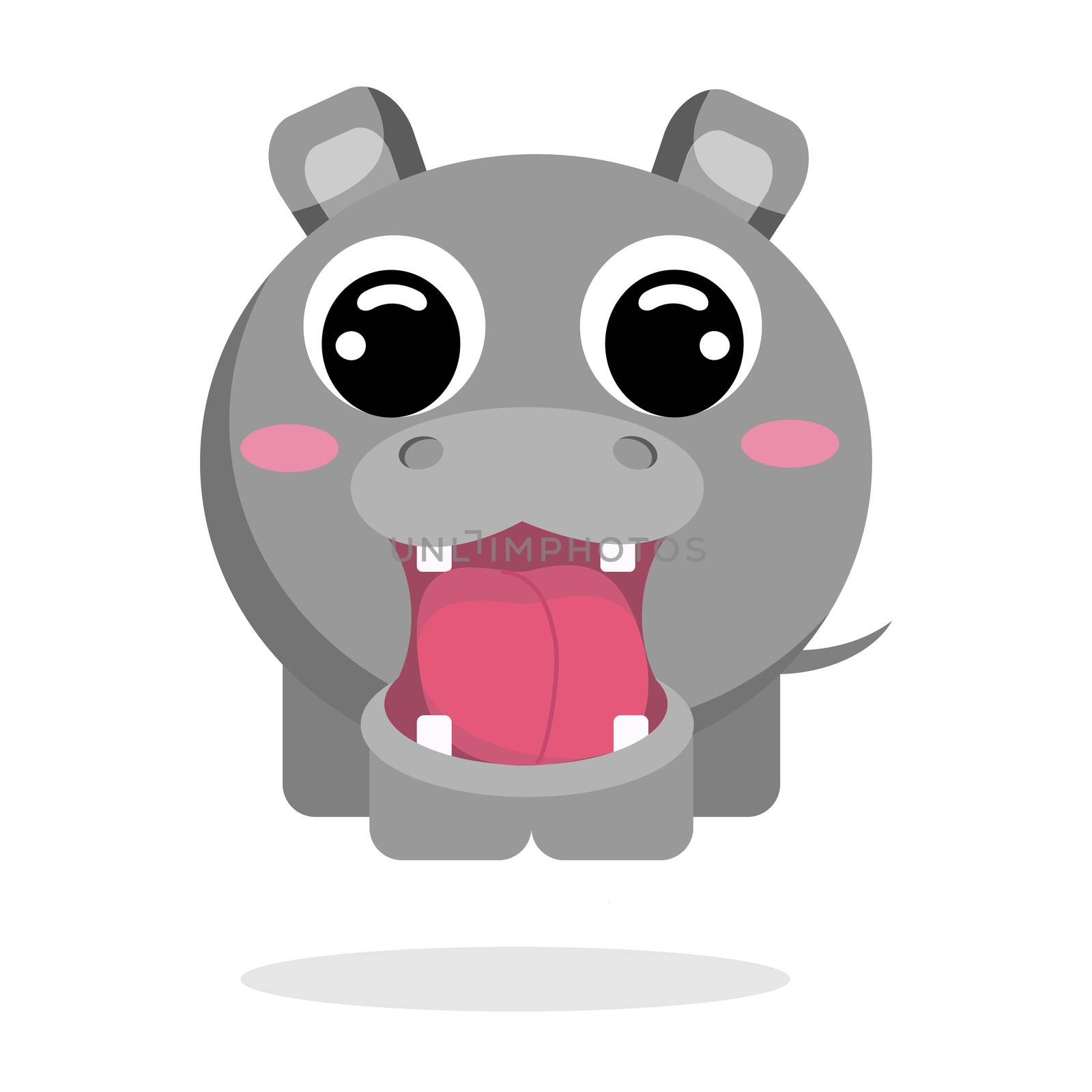 hippopotamus in flat style vector image