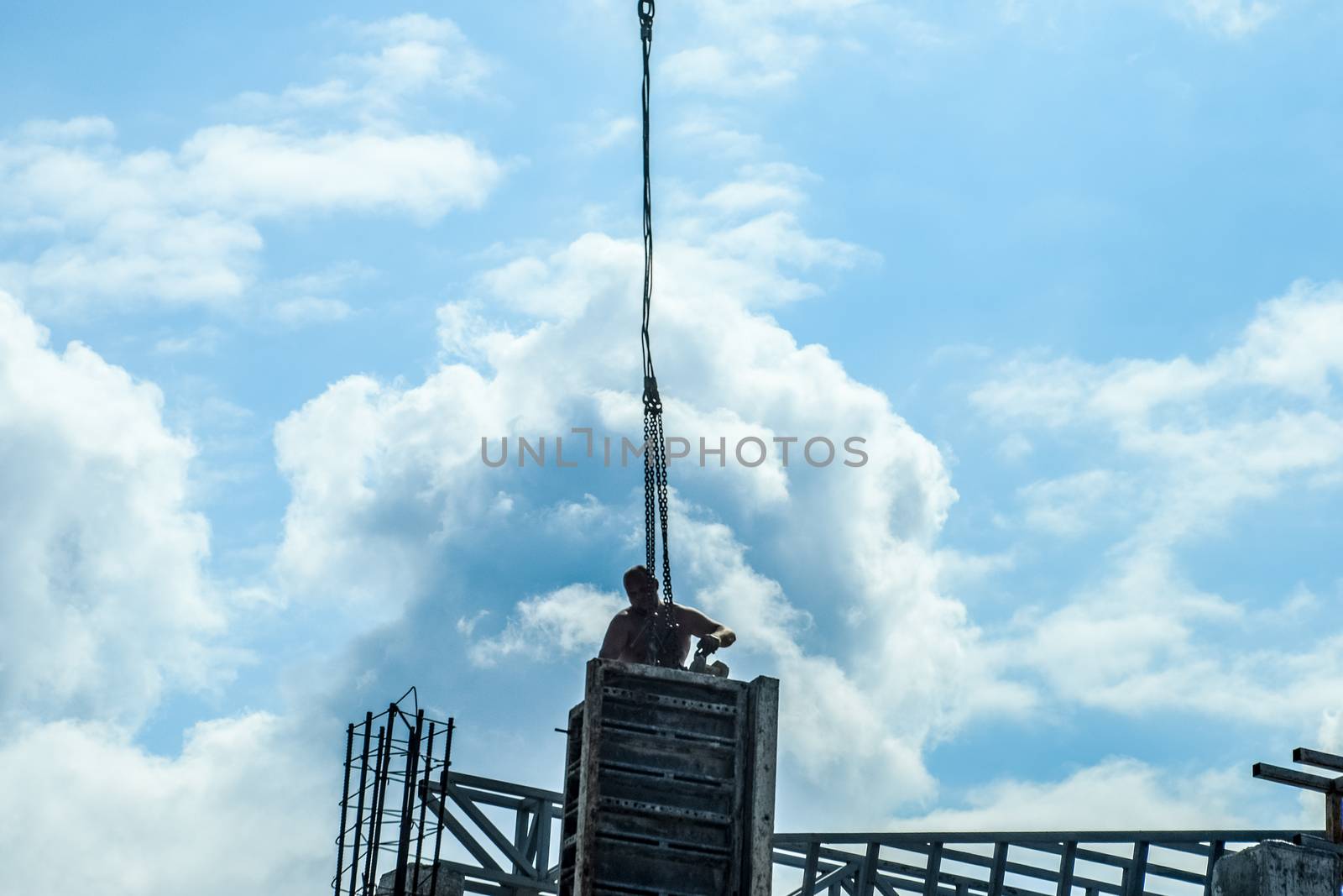 The process of building building. A construction site. by fedoseevaolga