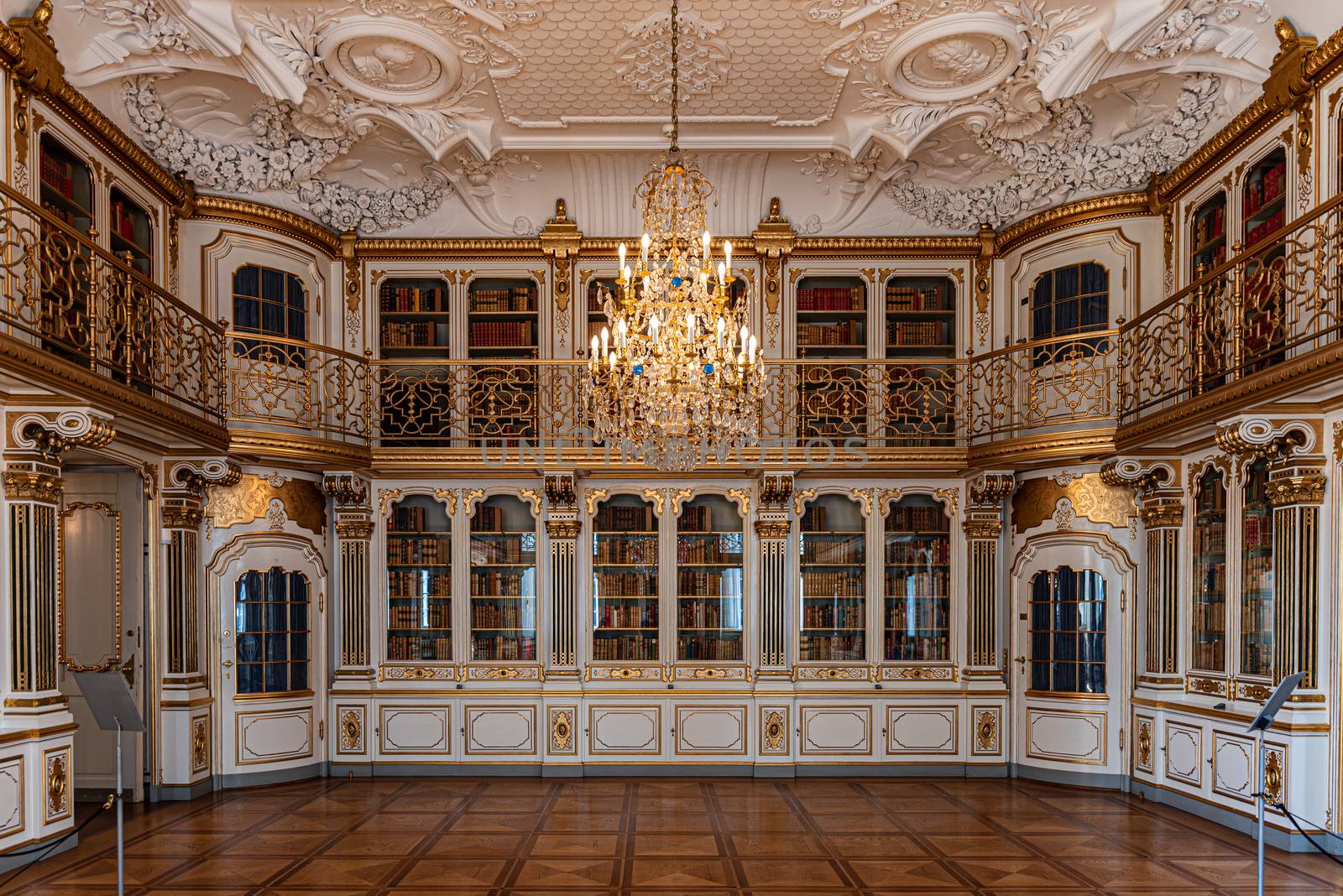 Interiors of royal halls in Christiansborg Palace in Copenhagen Denmark