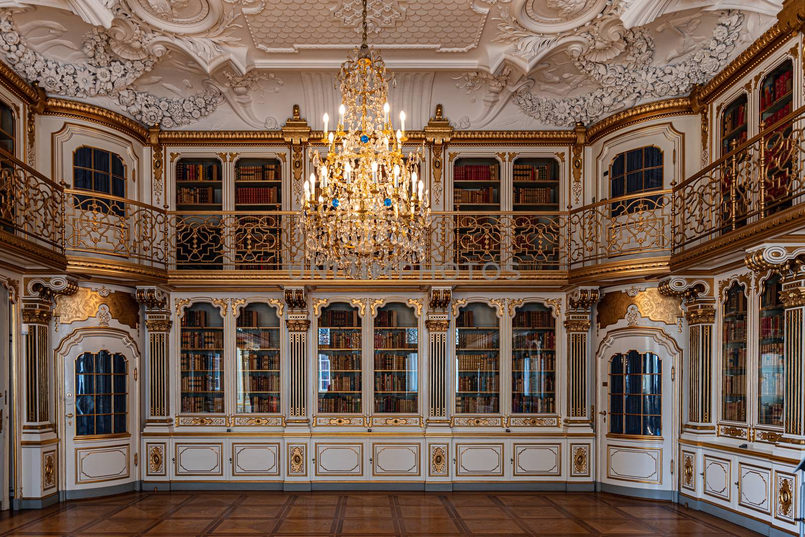 Interiors of royal halls in Christiansborg Palace in Copenhagen Denmark