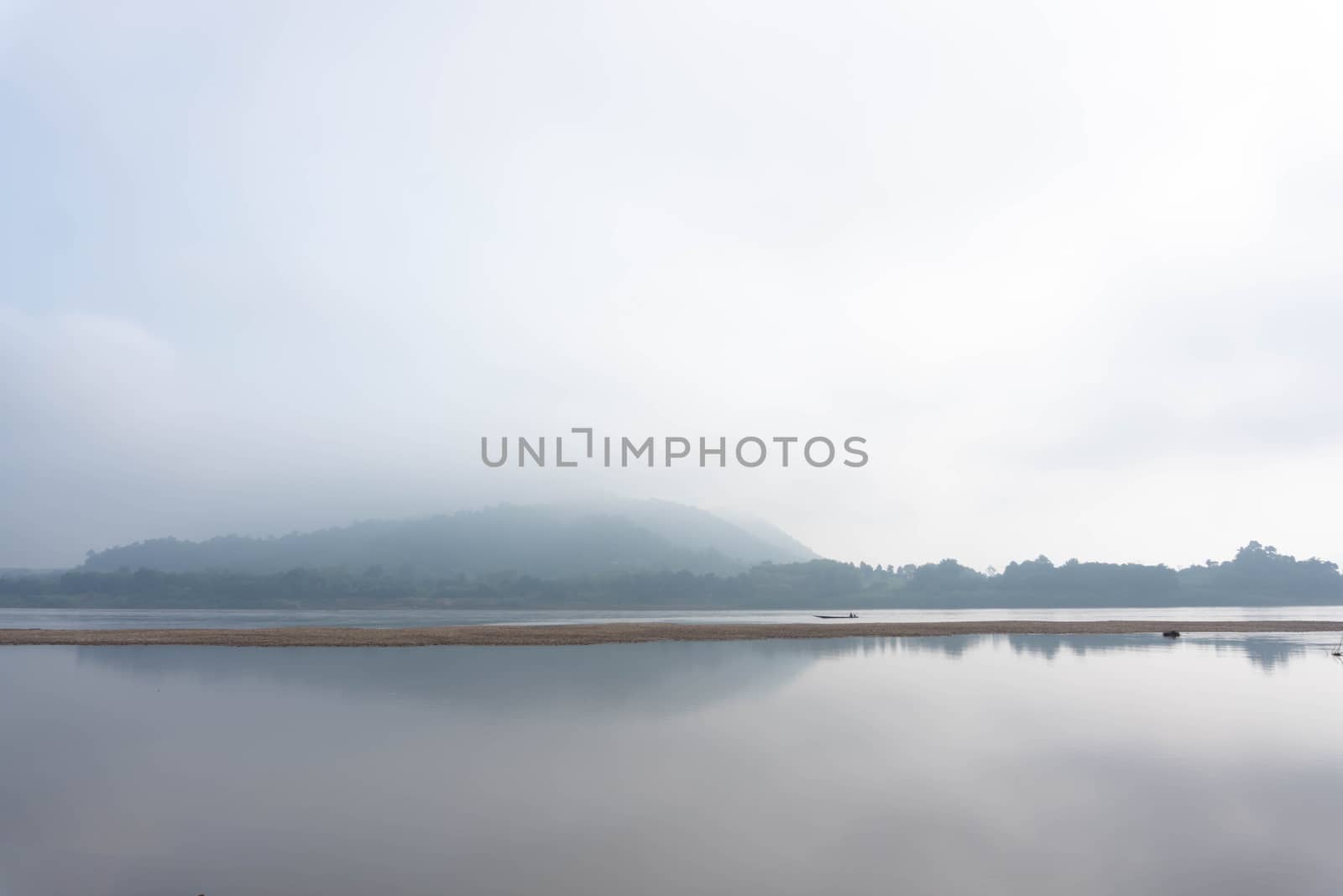 Floating house on the river with clouds in the morning, relax time on the holiday