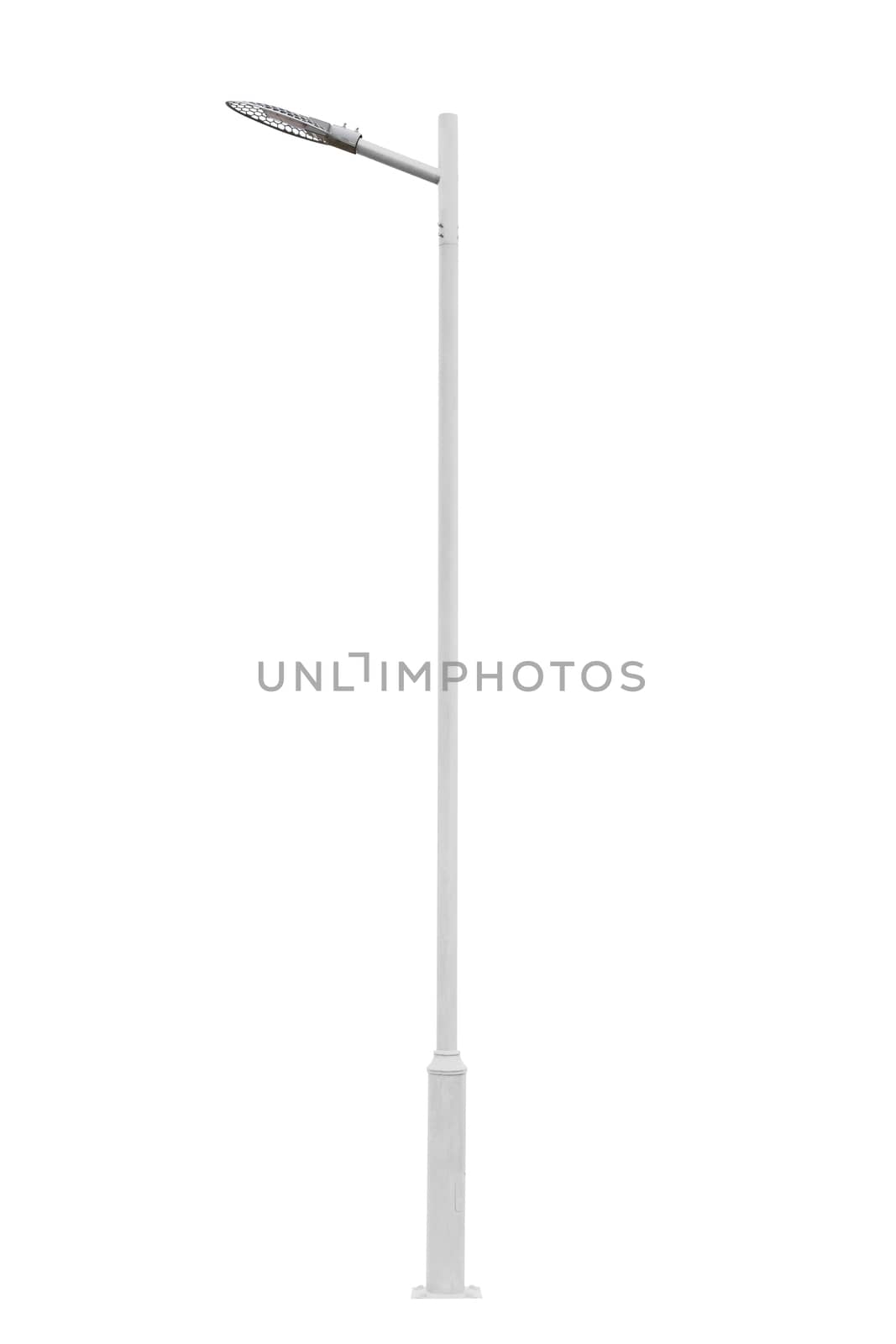 Street light pole isolated on a white background, with clipping path.