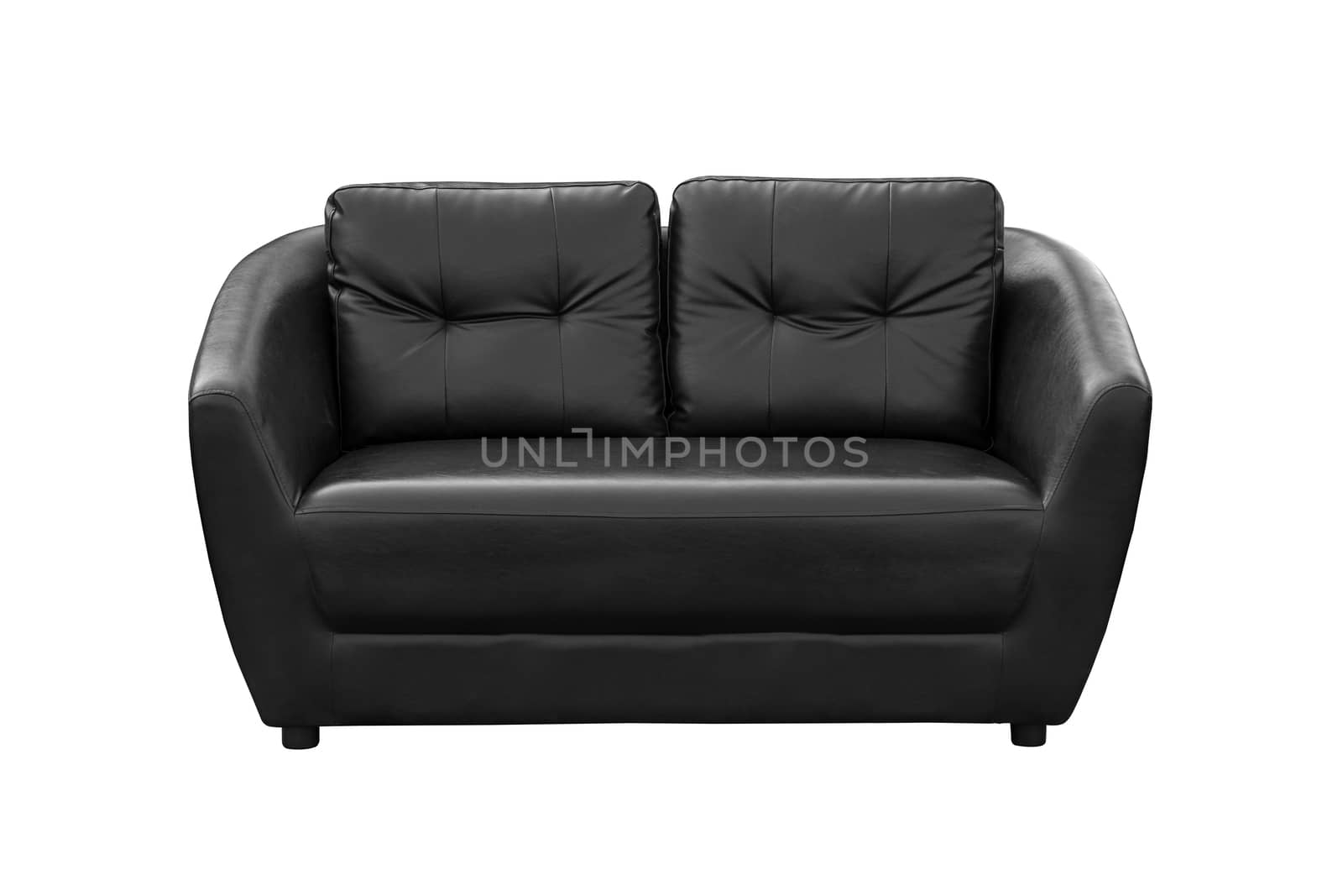 Black leather armchair isolated. by NuwatPhoto