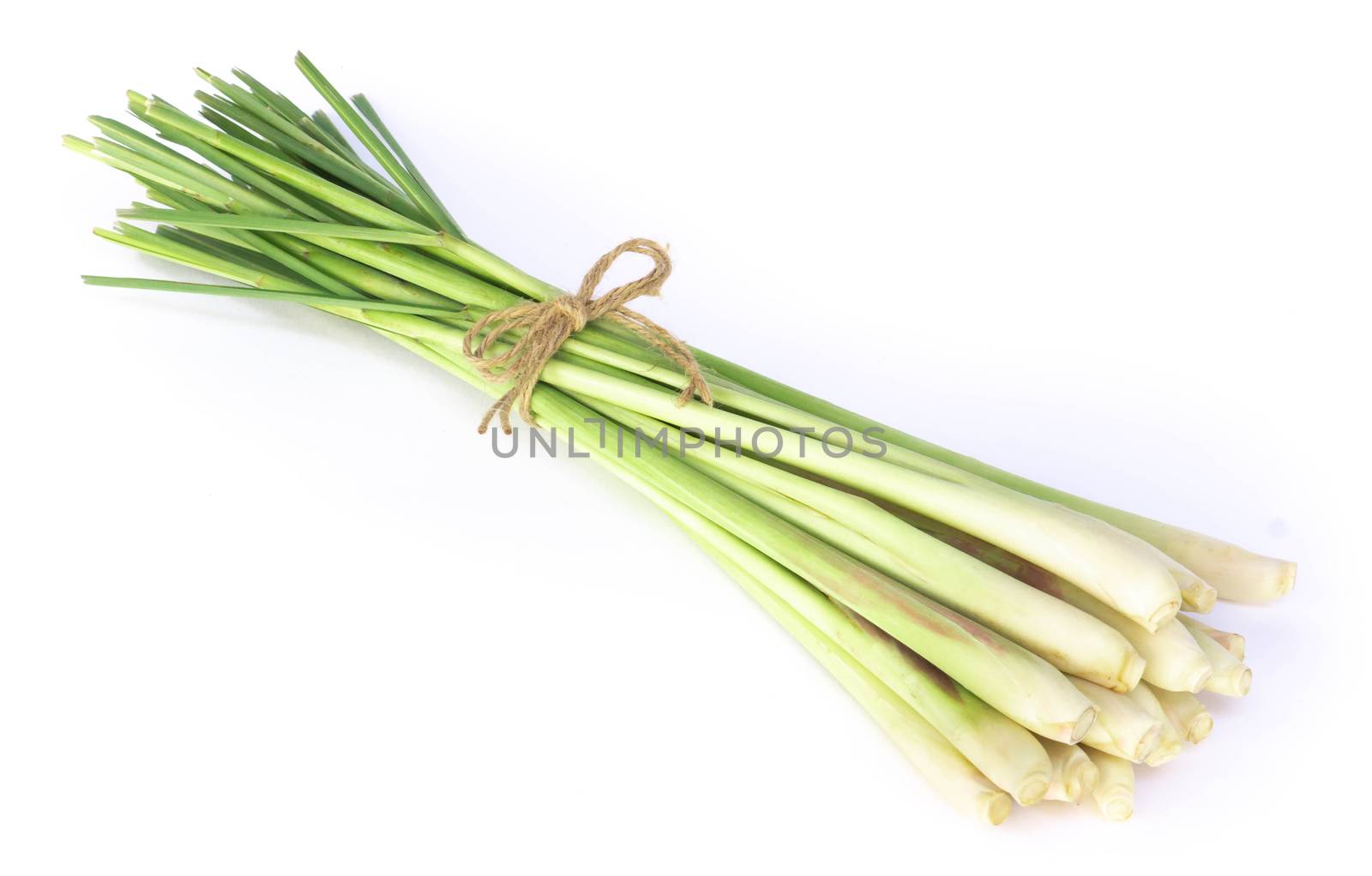 Lemon grass with slice isolated on white background, herb and medical concept