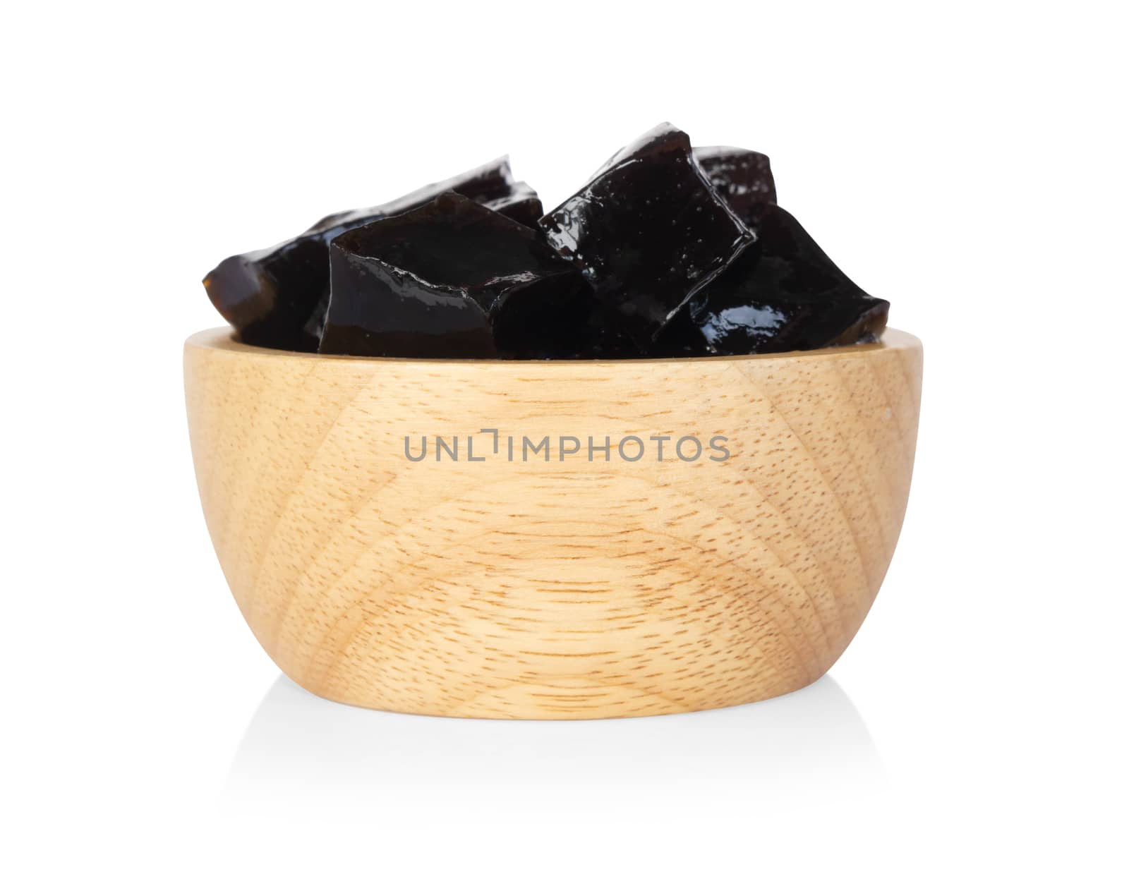 Grass jelly (Mesona chinensis) isolated on white background