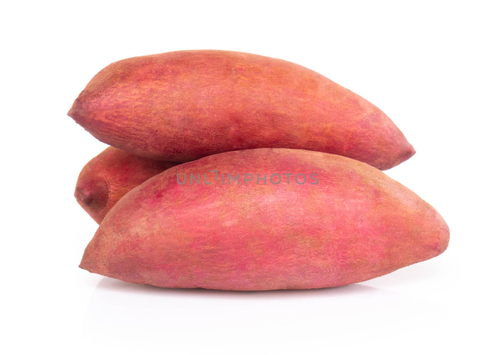 Raw sweet potato isolated on white background, healthy food concept