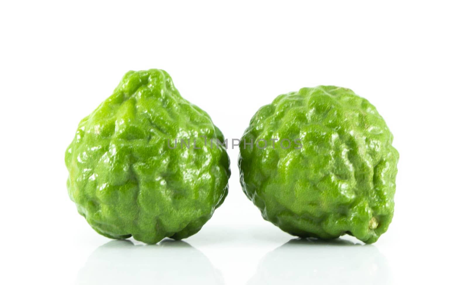 Fresh bergamot fruit isolated on white background, herb and medical