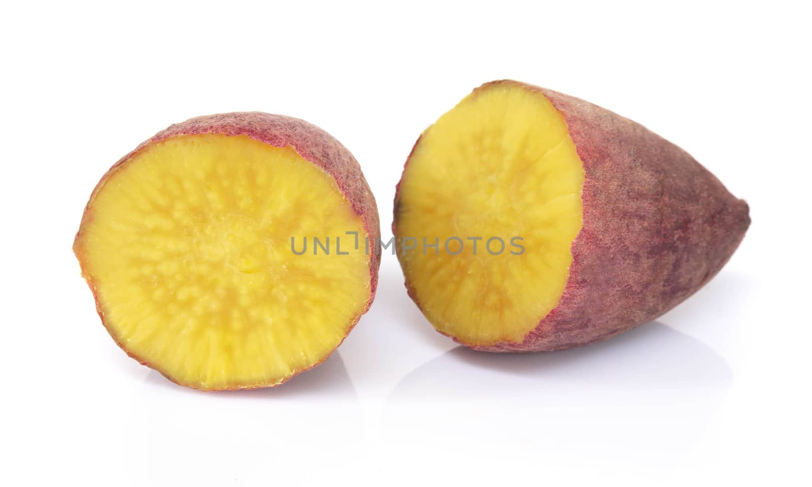 Sweet potato boil isolated on white background, food healthy diet concept
