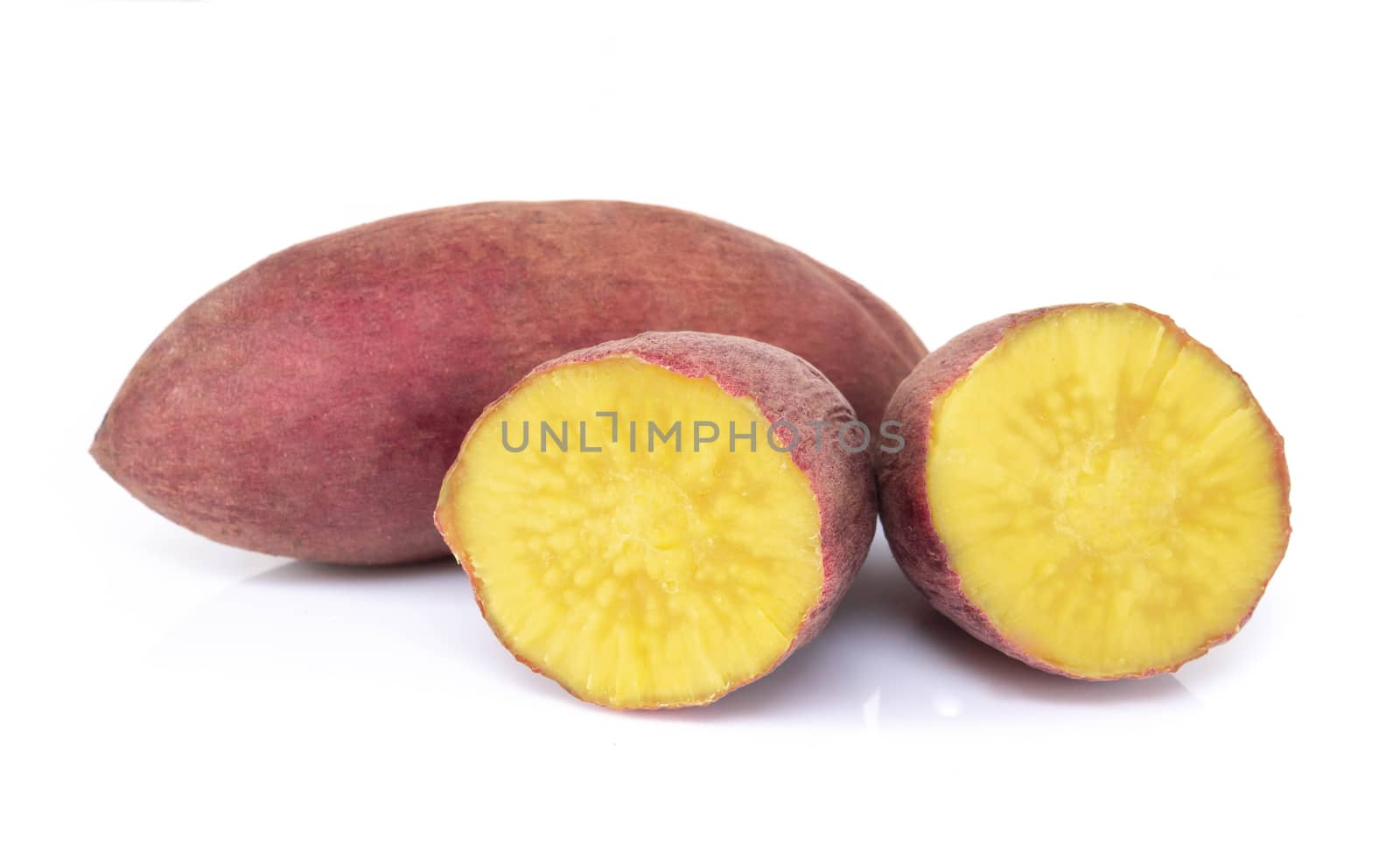 Sweet potato boil isolated on white background, food healthy diet concept