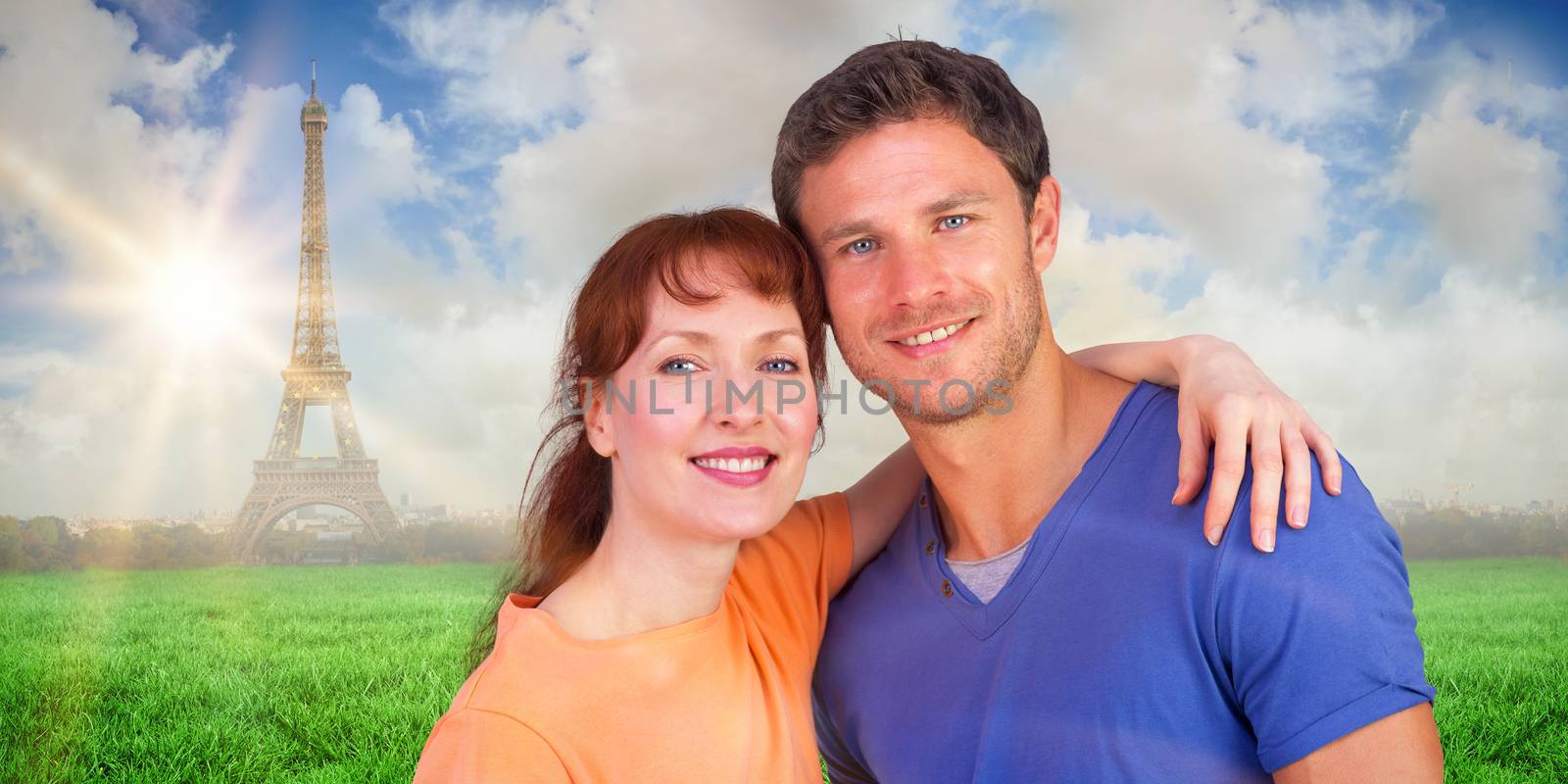 Composite image of couple looking at the camera by Wavebreakmedia