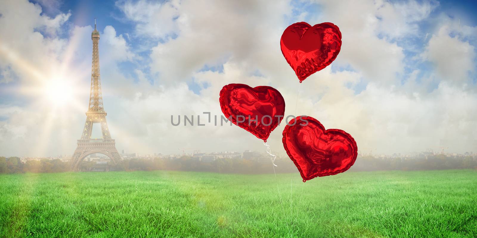 Composite image of love heart balloons by Wavebreakmedia