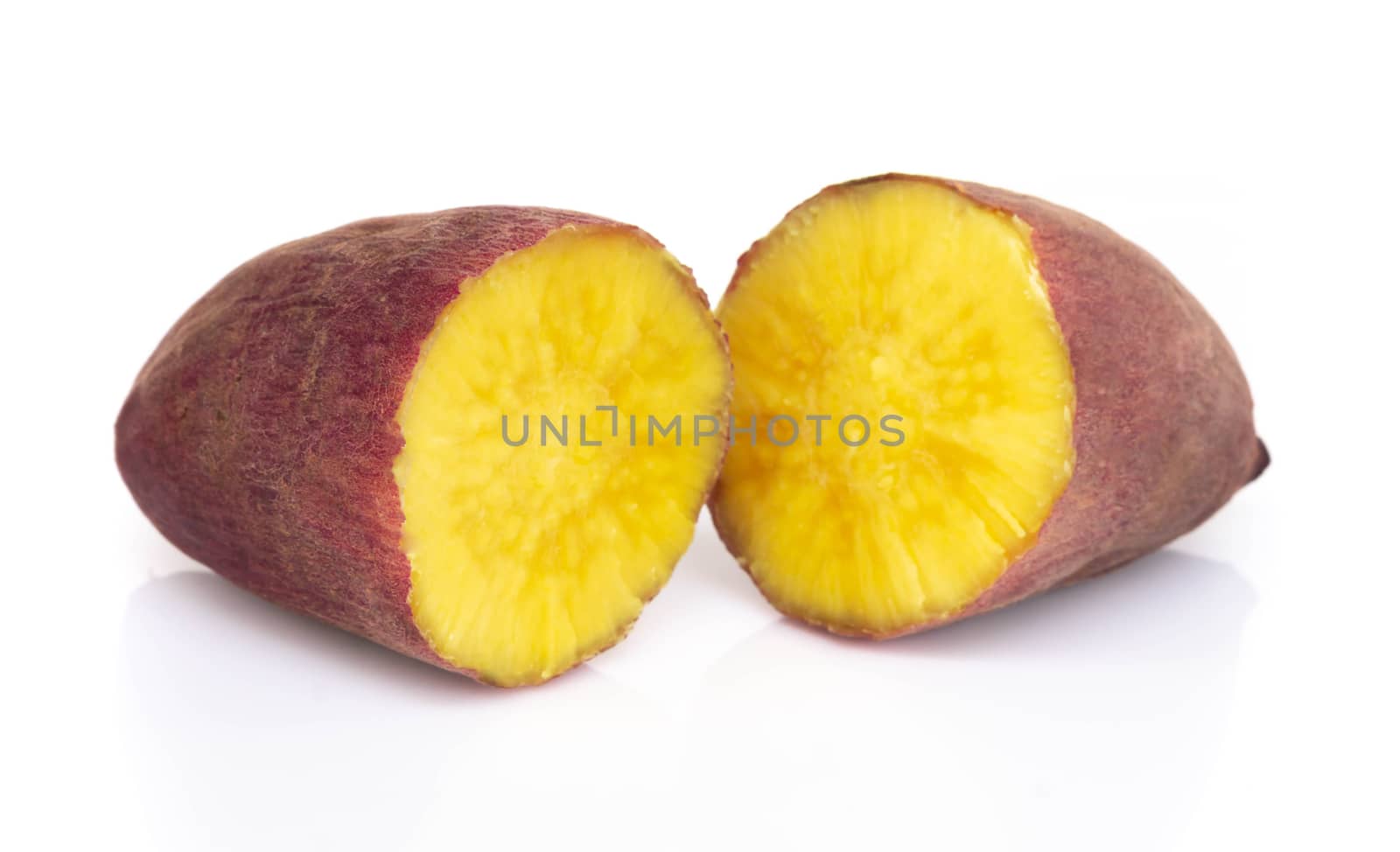 Sweet potato boil isolated on white background, food healthy diet concept