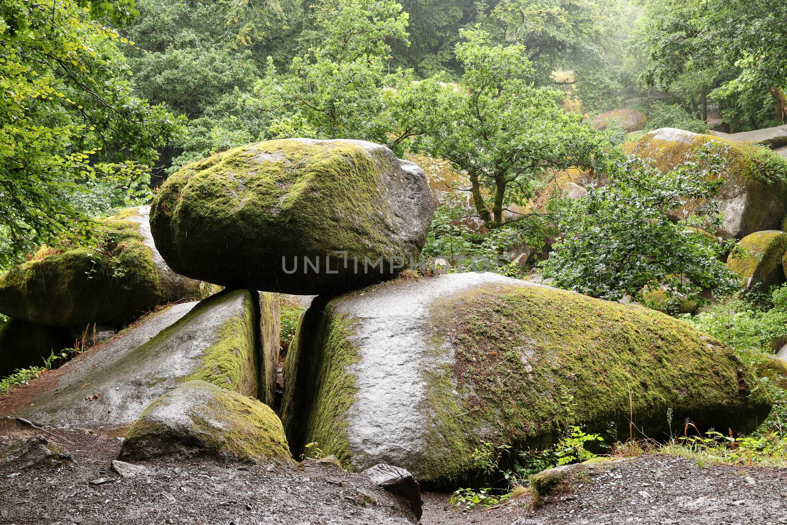 Le Chaos de Rochers or the Chaos of Rocks in Huelgoat forest, Br by Mibuch