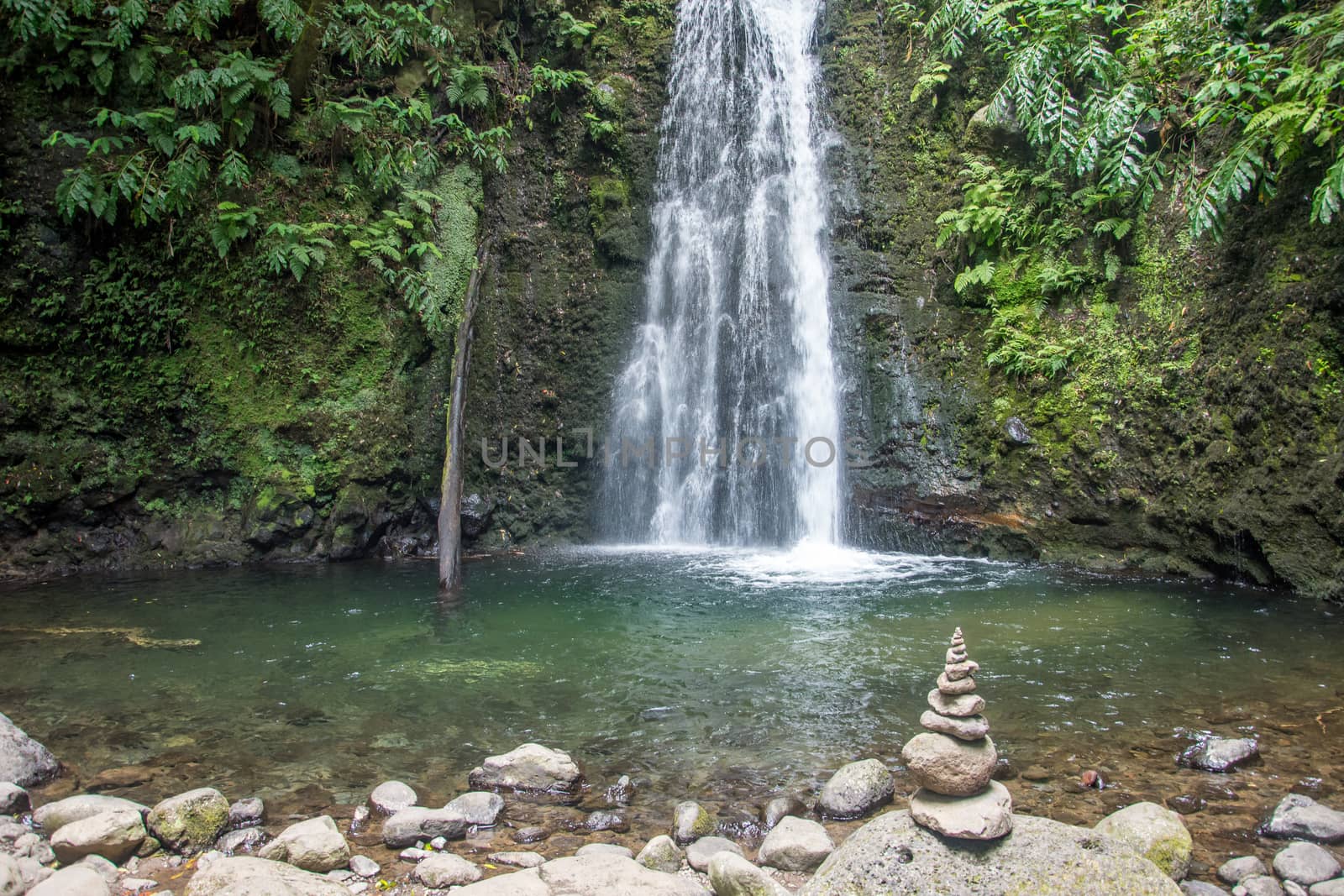 walk and discover the prego salto waterfall on the island of sao miguel, azores, Portugal.