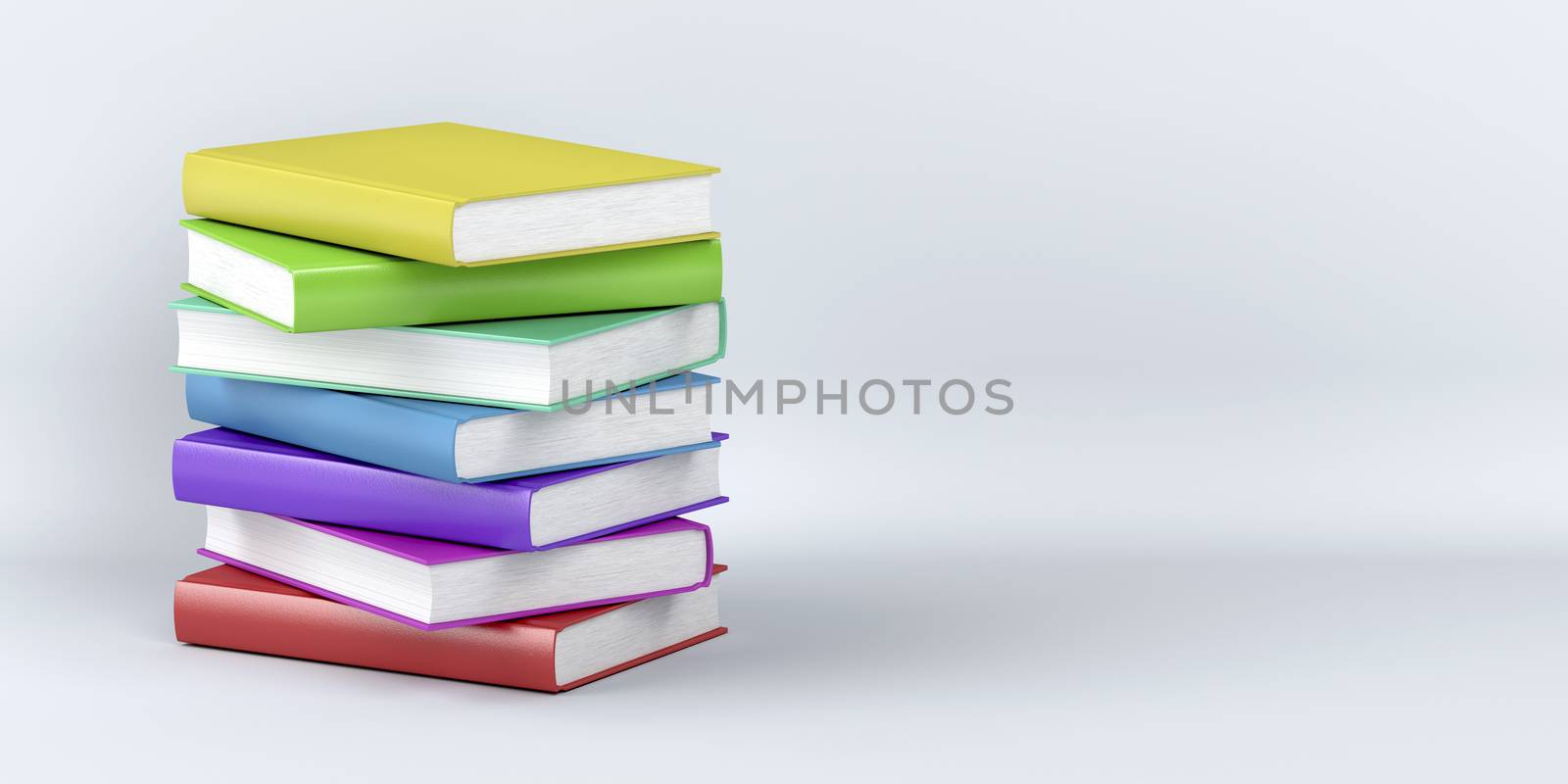 Stack of colorful books by magraphics