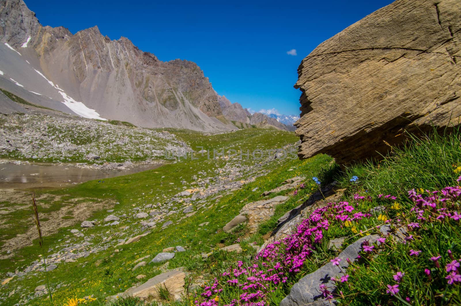 lake sainte anne qeyras in hautes alpes in france