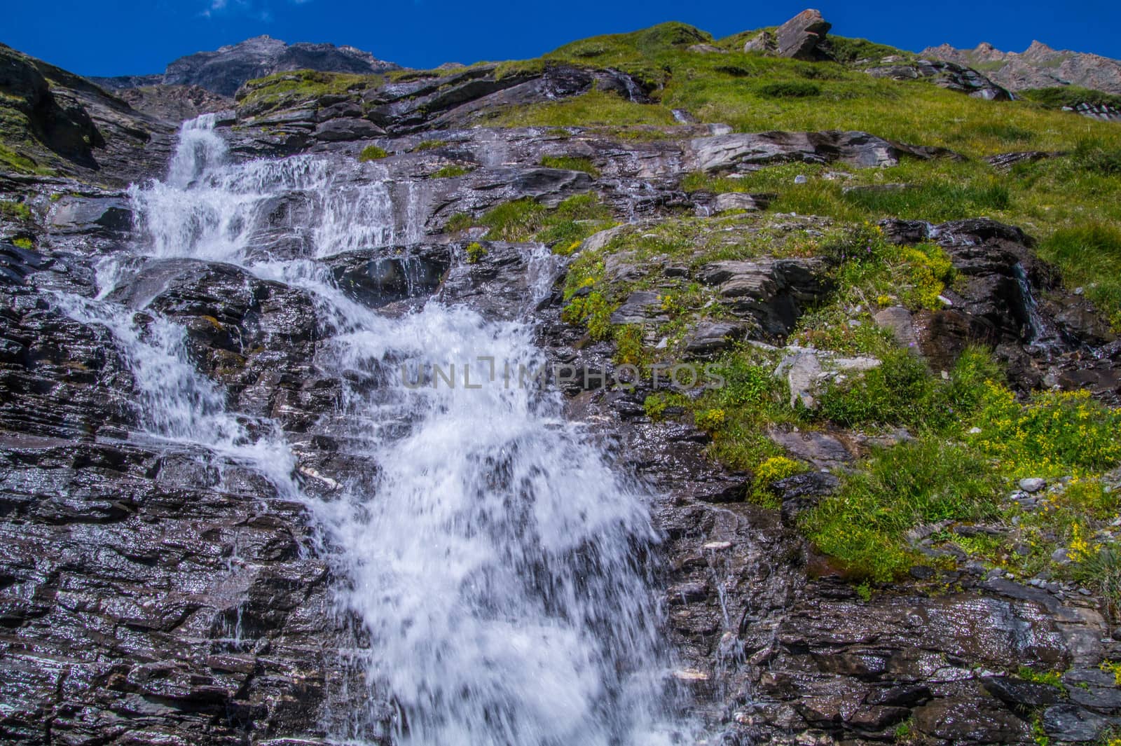 waterfall in the Swiss Alps