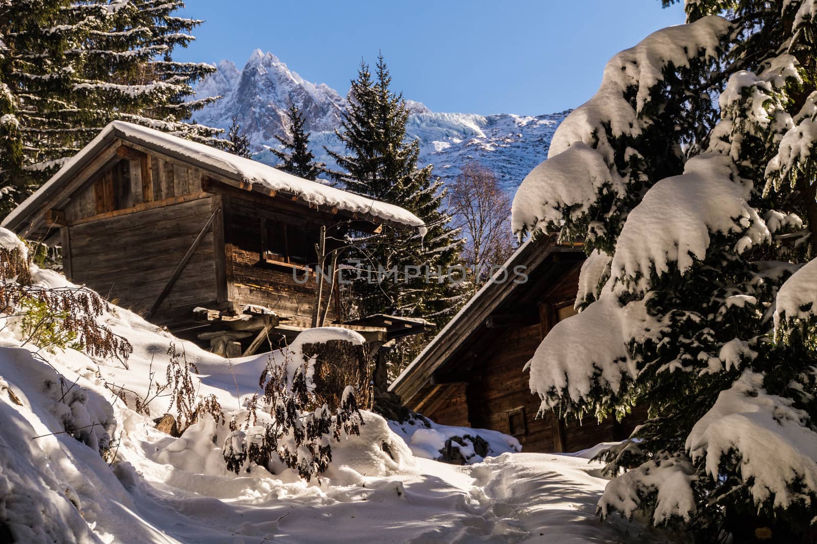 winter landscape of french alps