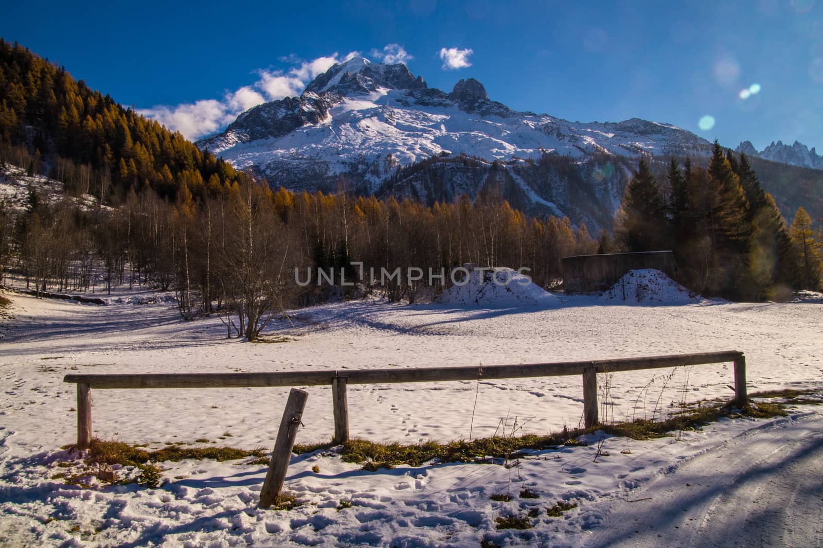 winter landscape of french alps
