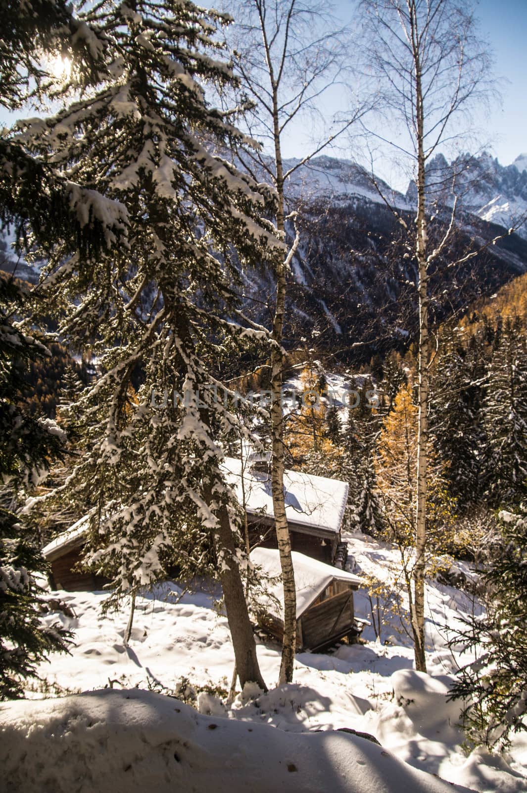 winter landscape of french alps