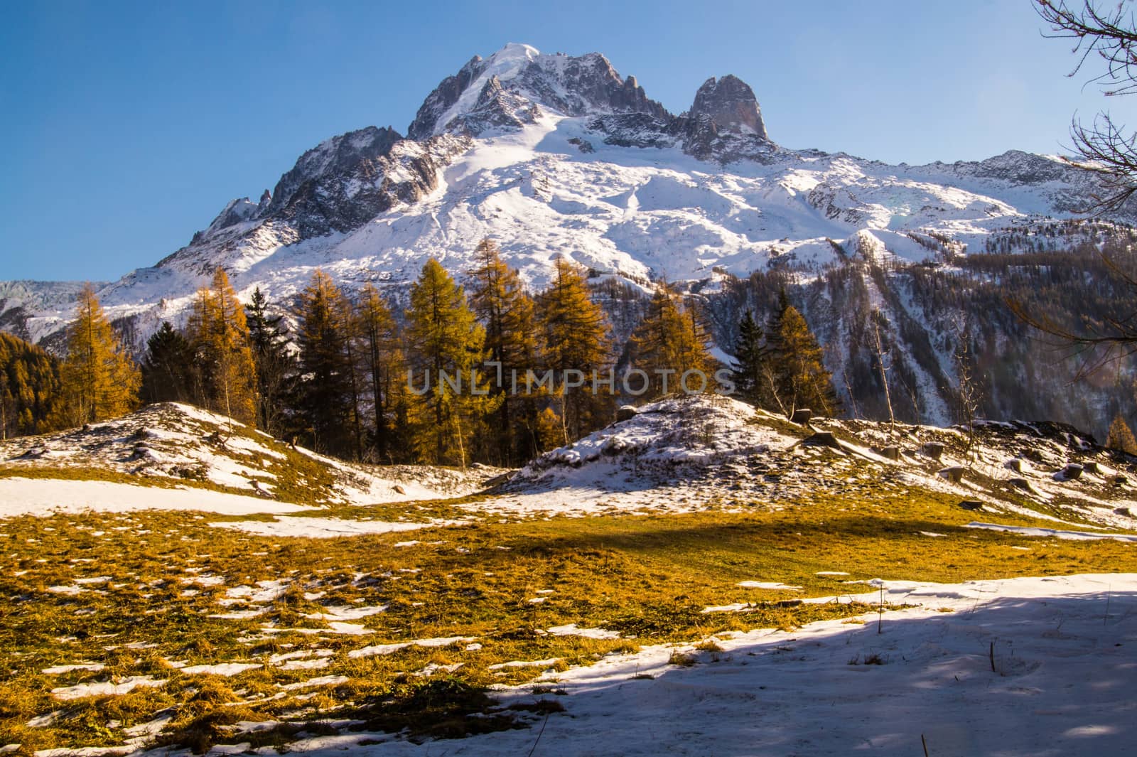 winter landscape of french alps