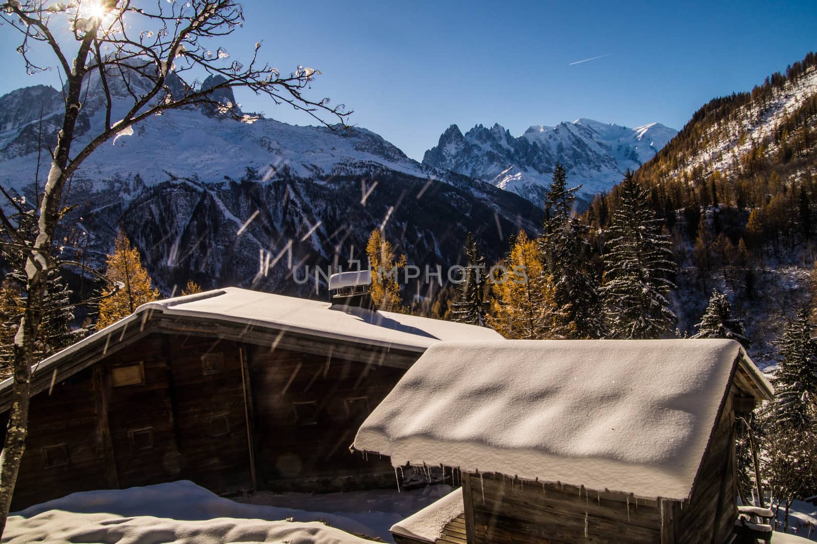 winter landscape of french alps