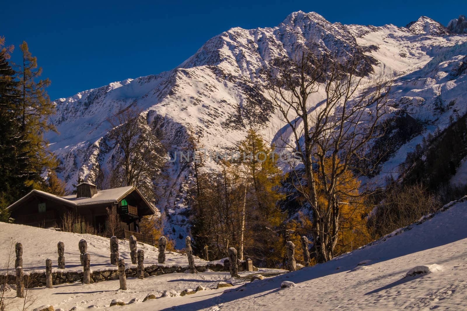 winter landscape of french alps