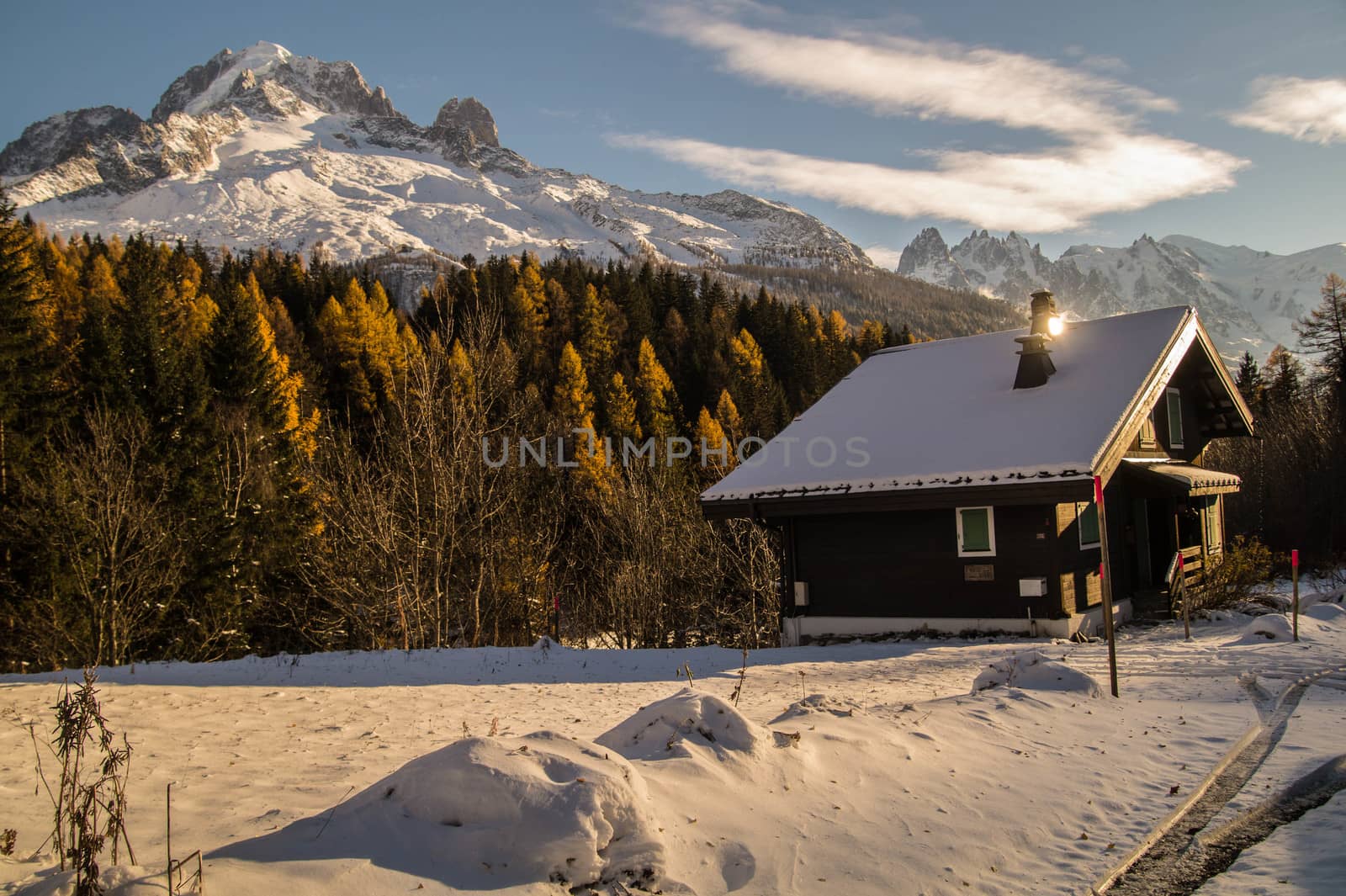 winter landscape of french alps