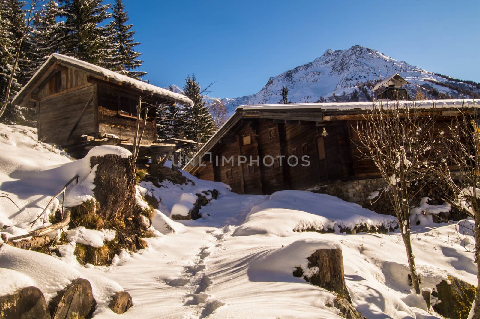 winter landscape of french alps