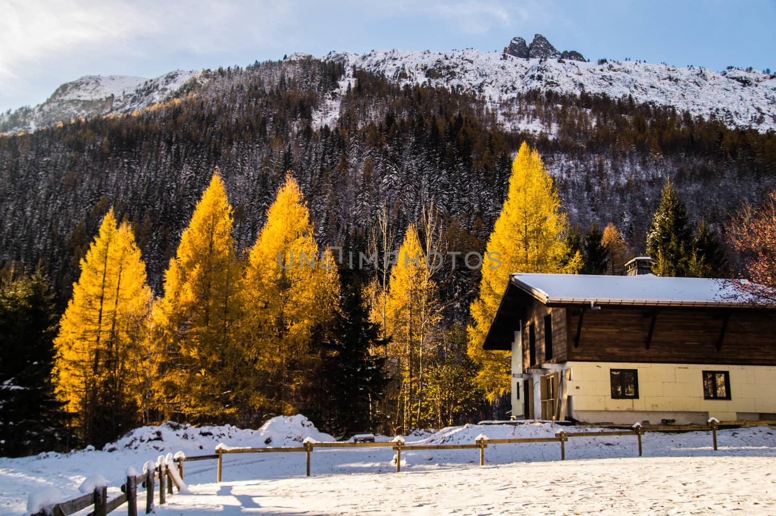 winter landscape of french alps