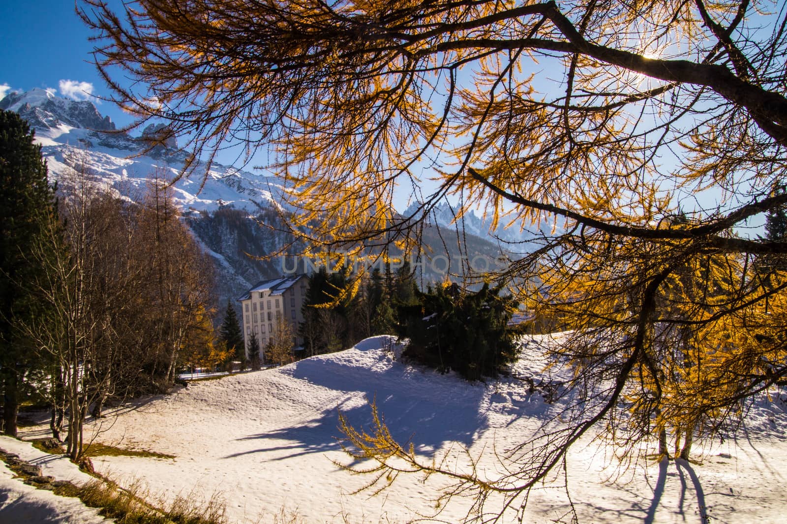 winter landscape of french alps