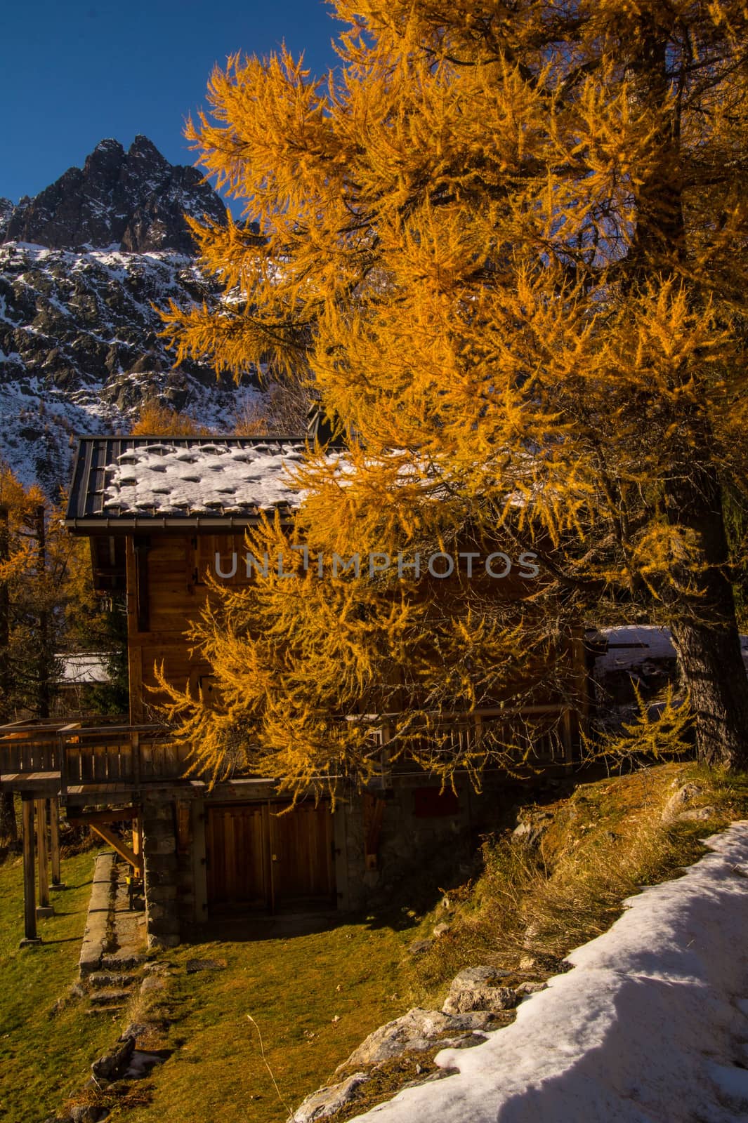 winter landscape of french alps