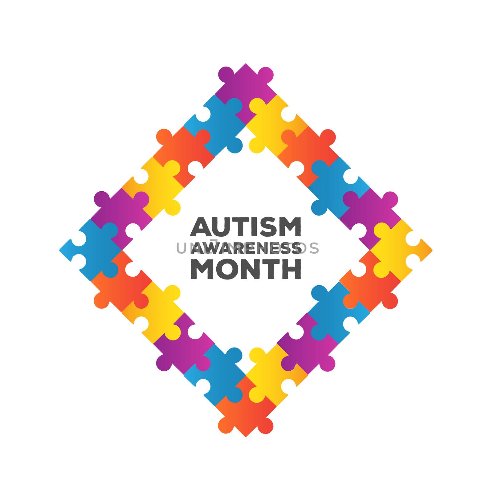 Digitally generated Autism awareness design vector