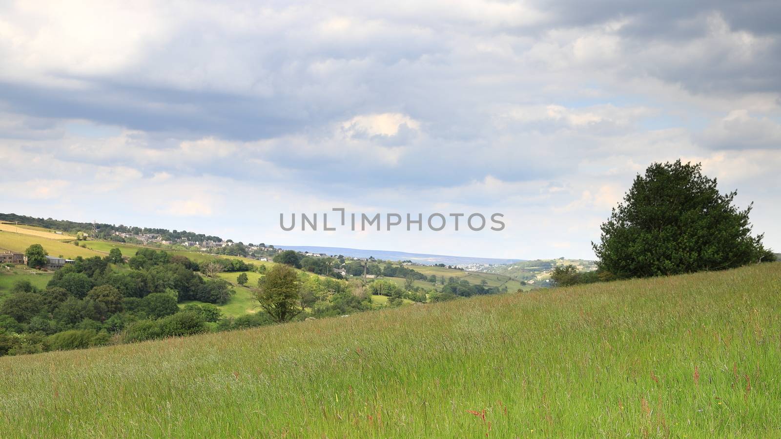 A view across the West Yorkshire countryside close to the village of Haworth in northern England.