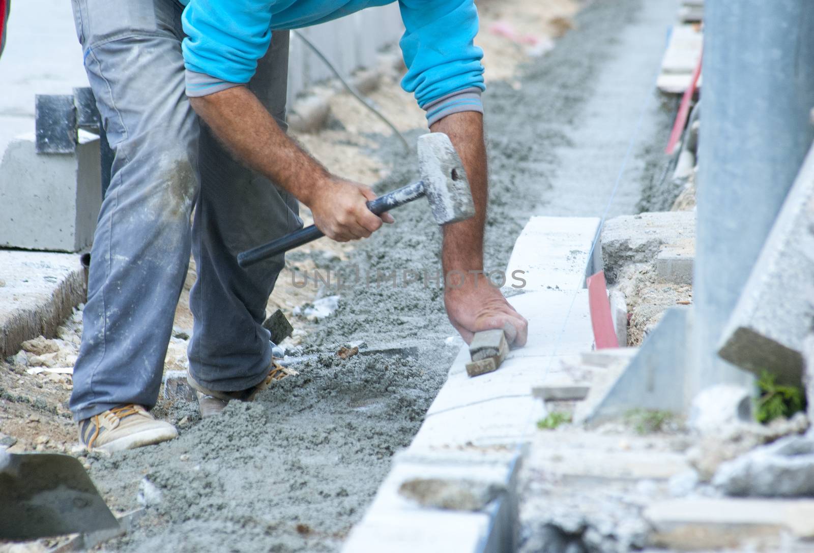 municipal work, reconstruction of a street road, by nehru