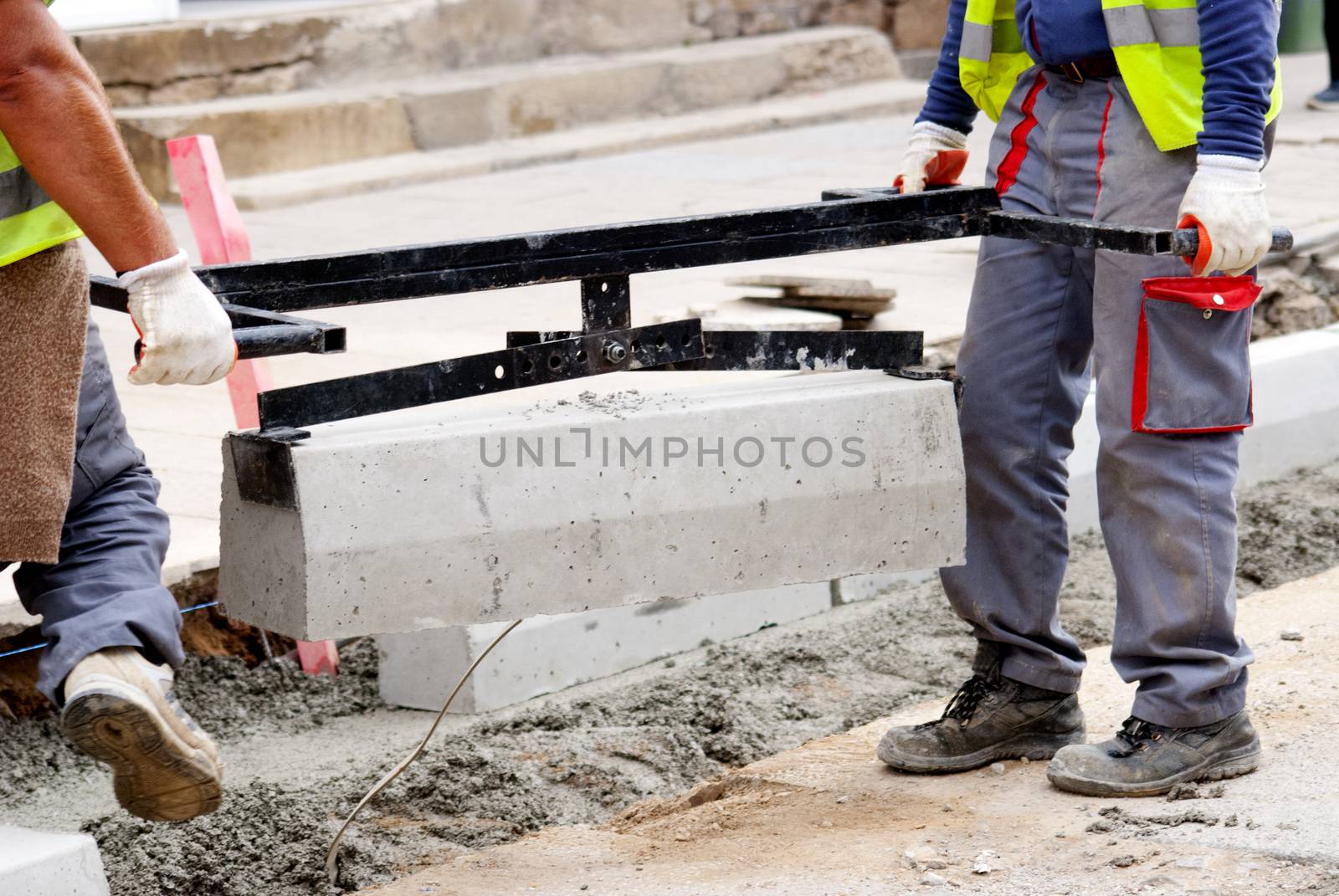 municipal work, reconstruction of a street road, image