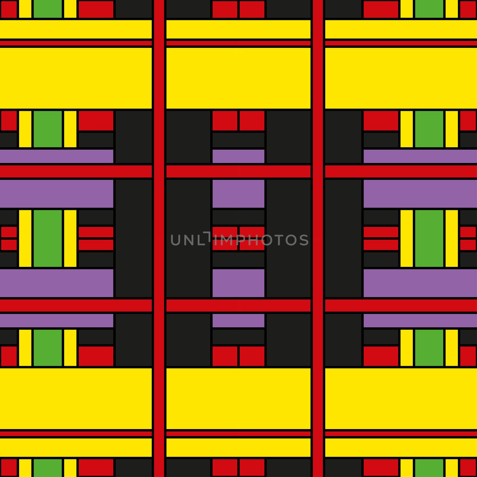 Seamless geometric pattern with colorful elements, vector background.