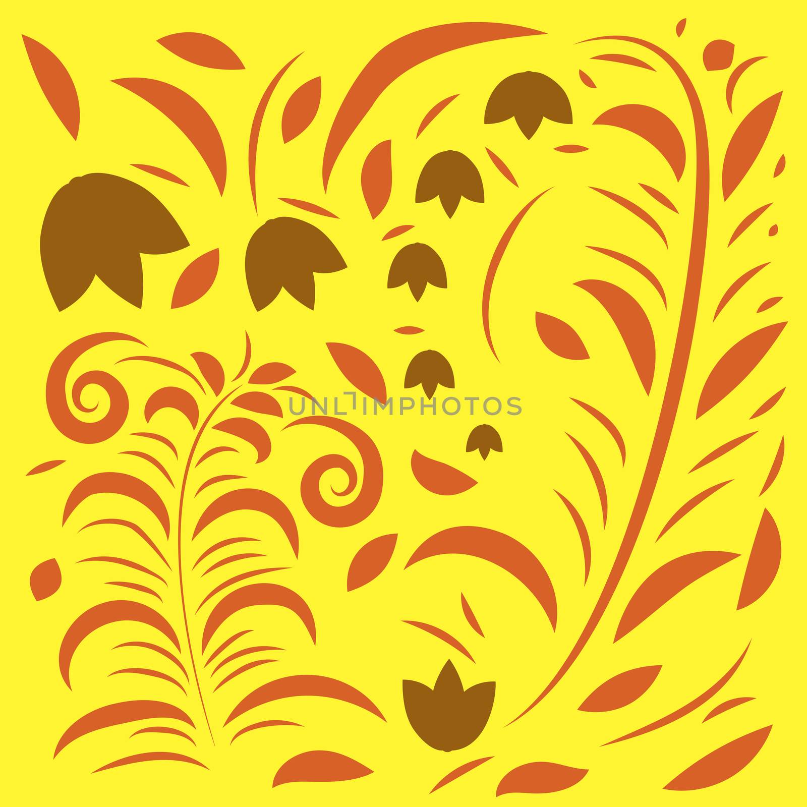 Elegant seamless pattern with yellow flowers, vector illustration