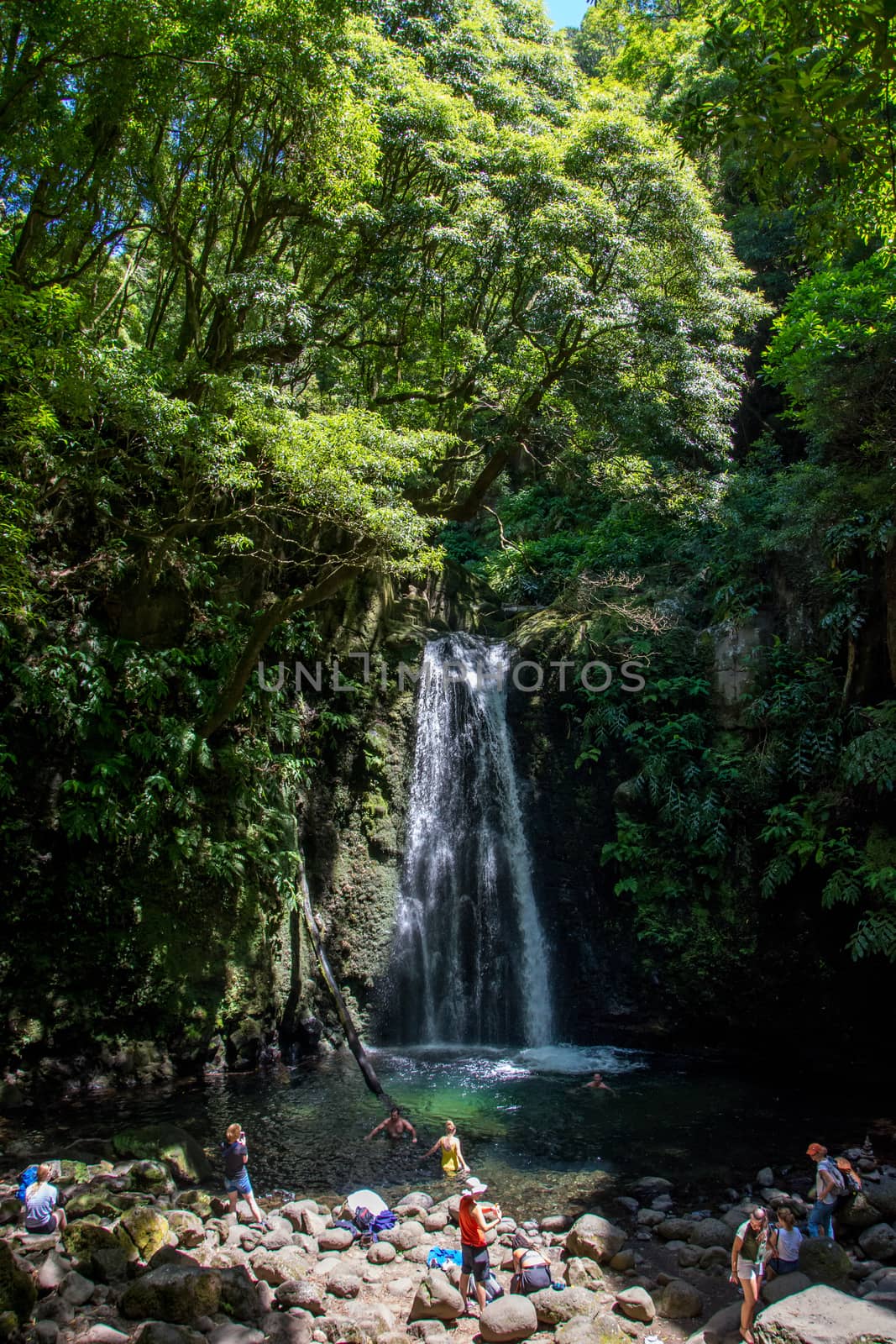 walk and discover the prego salto waterfall on the island of sao miguel, azores, Portugal.