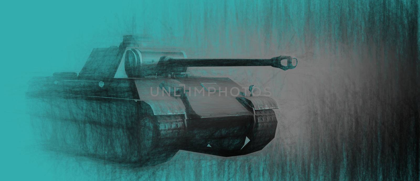 3d illustration of military Tank  
 by vitanovski