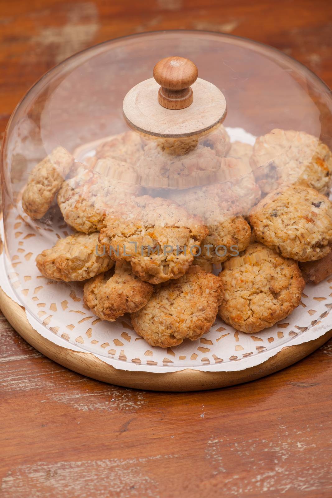 oatmeal cookies in a sealed glass container