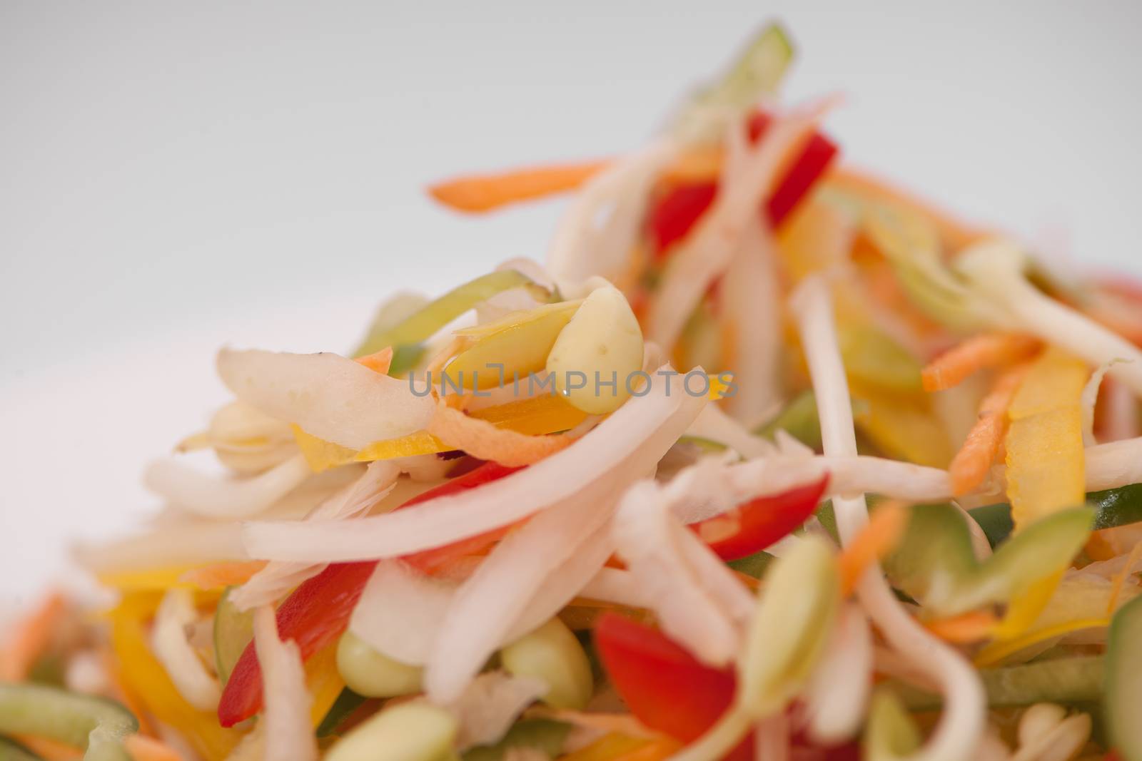 sliced vegetables close up on a light background