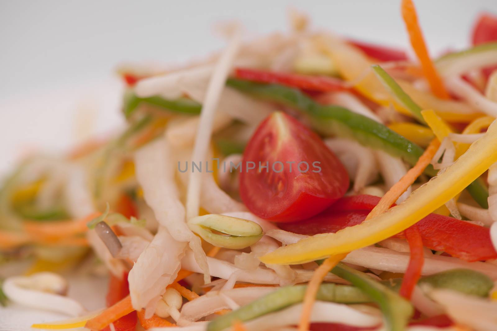 sliced vegetables close up on a light background