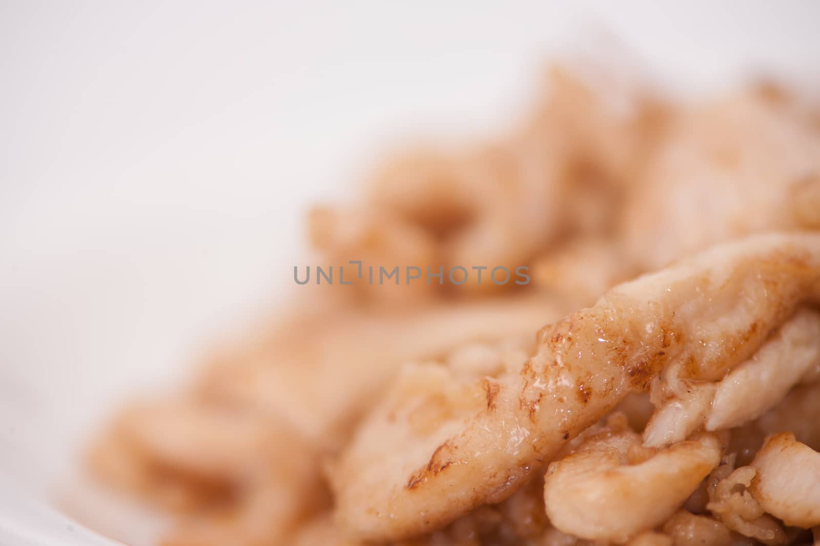 grilled meat close up on a light background